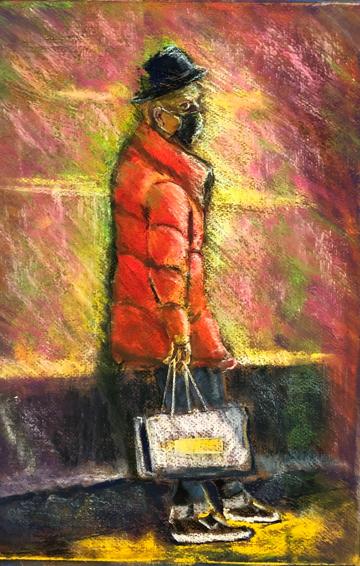 Man in a Red Coat.  11x15.  (2022)
