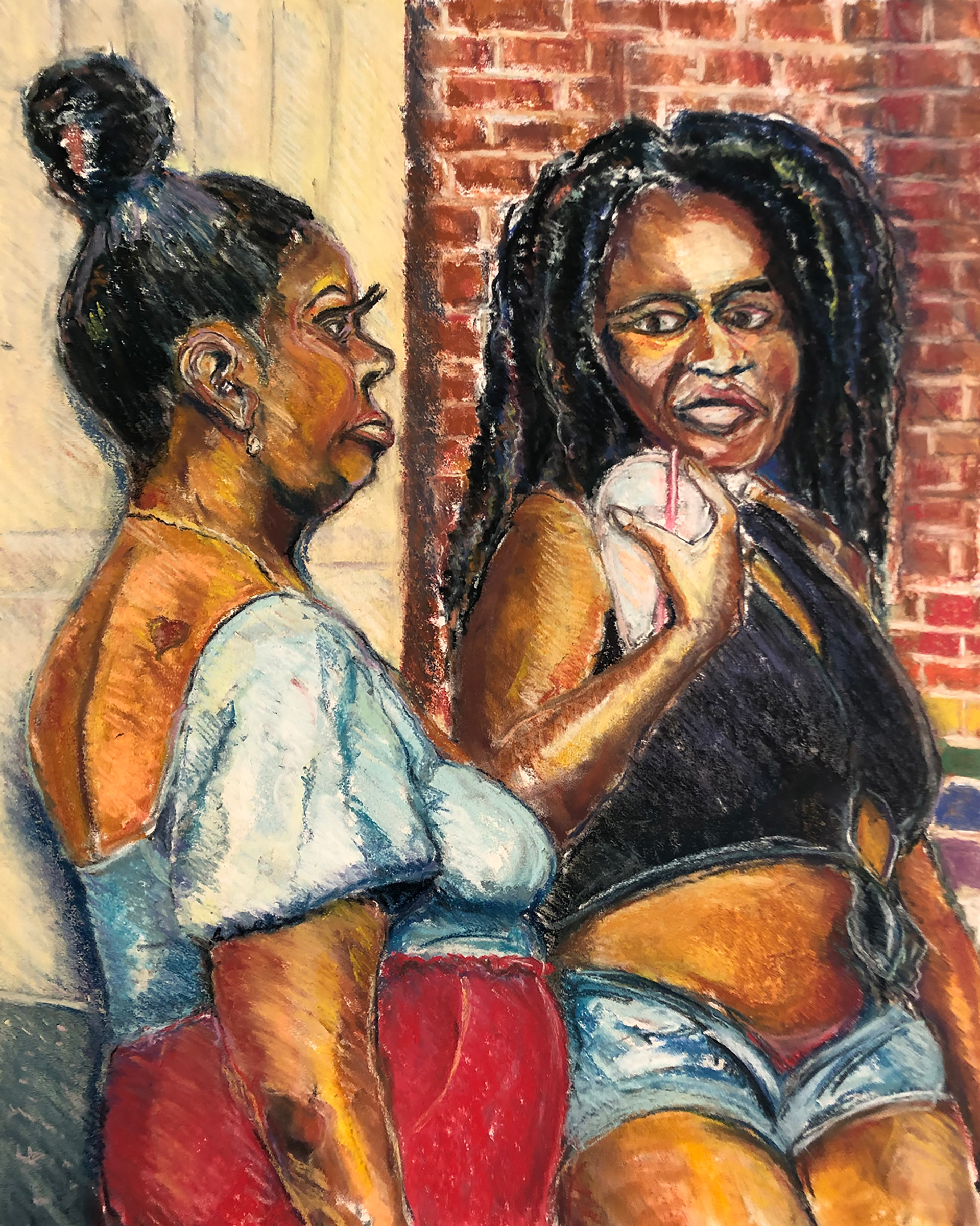 Summer in the City (Pride Day), 15.5" x 20.5" (2022) on Canson Mi Tientes paper