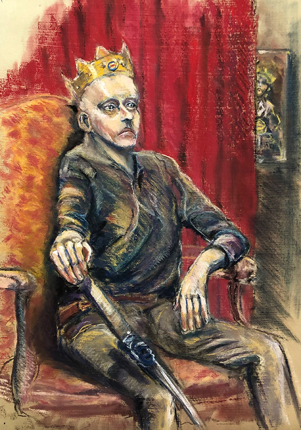 The Burgher King, 13" x 19" (2023) on prepared paper