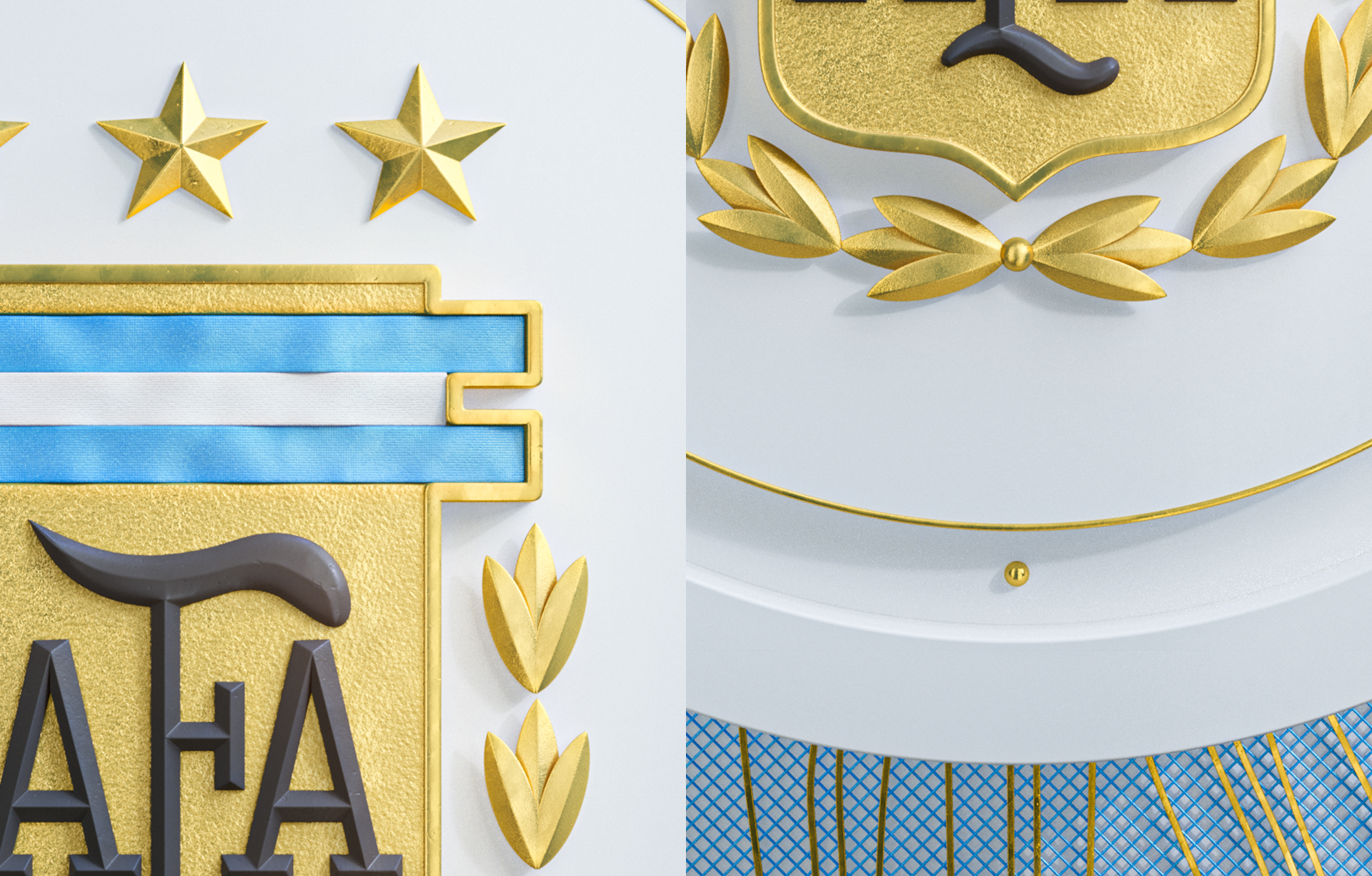 3D escudo AFA selección - Paper Cave