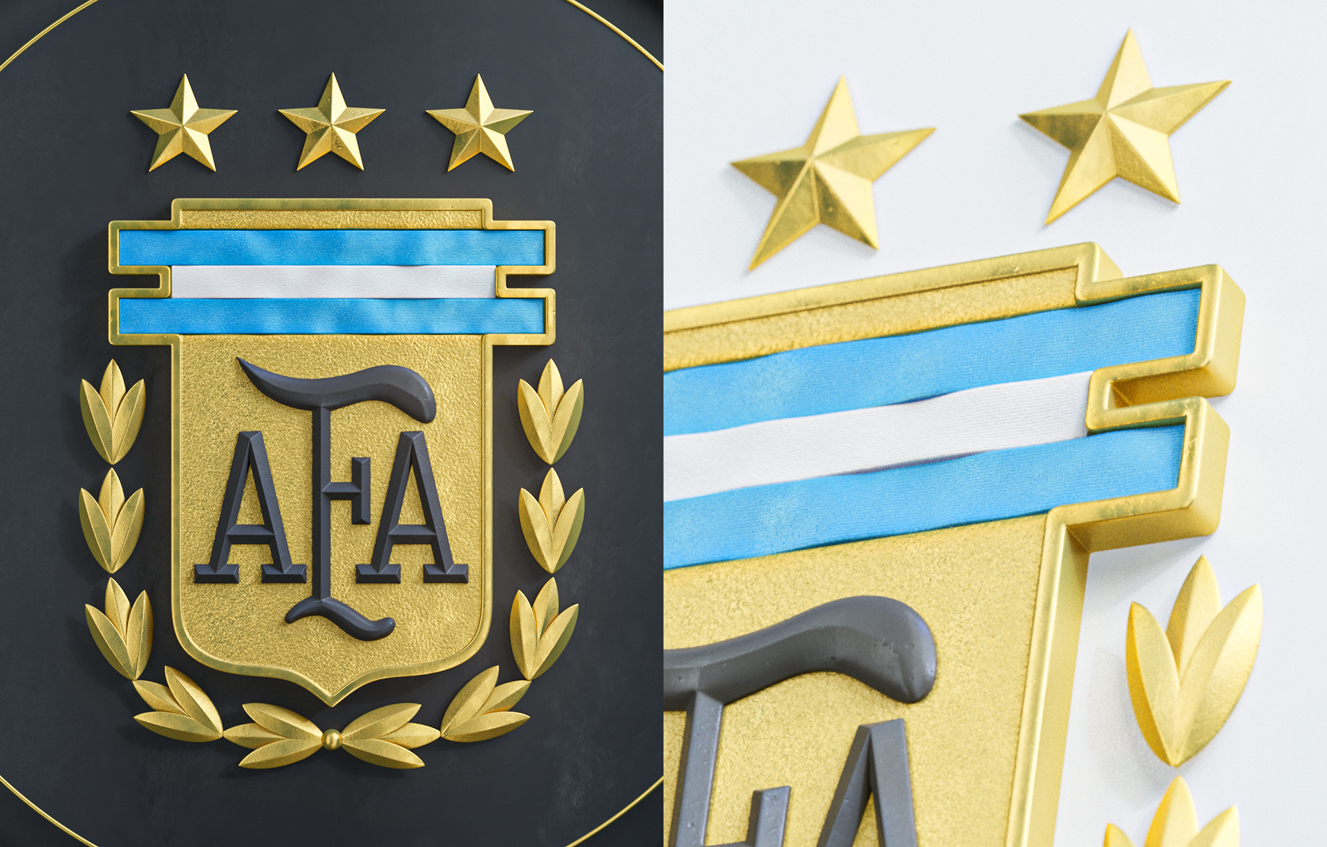 3D escudo AFA selección - Paper Cave