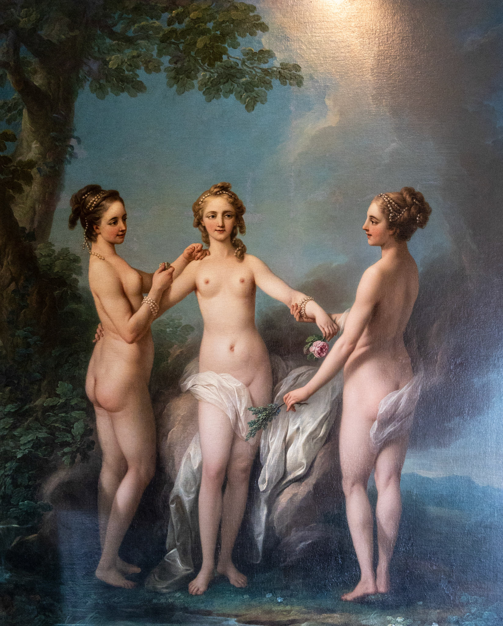 Salon François 1er - Les Trois Grâces, huile sur toile de Carle van Loo (1765)