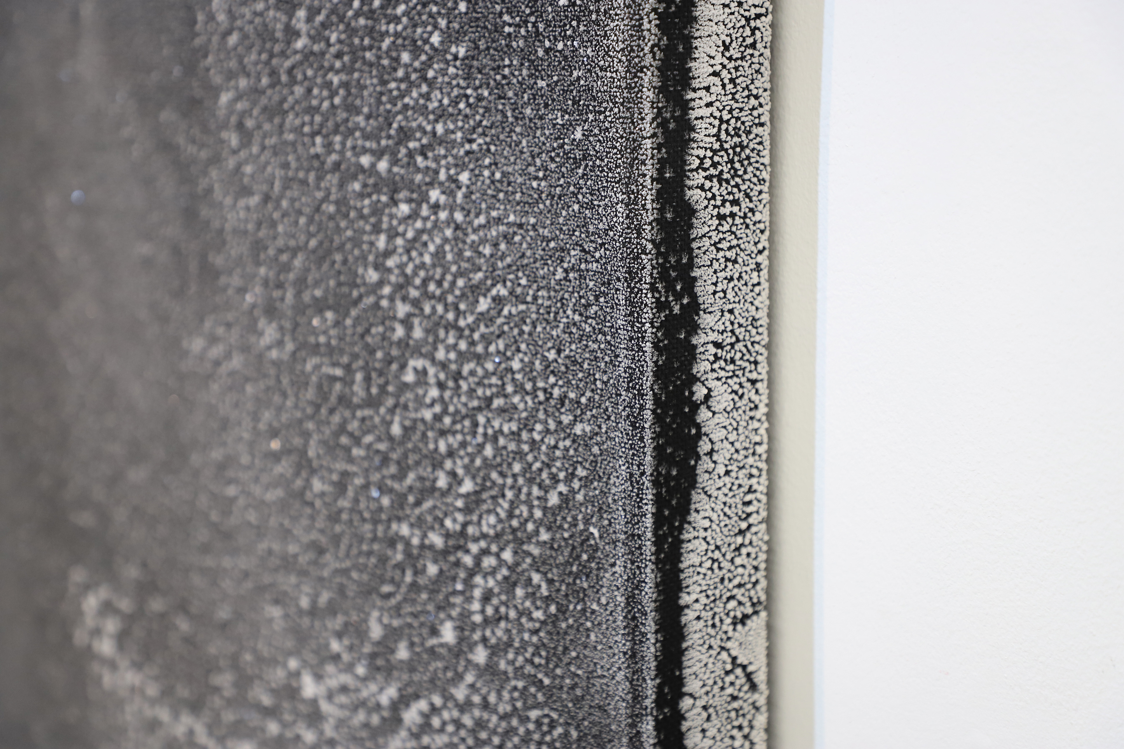 'Untitled' (2026)  Sound insulation boards, salt residue.