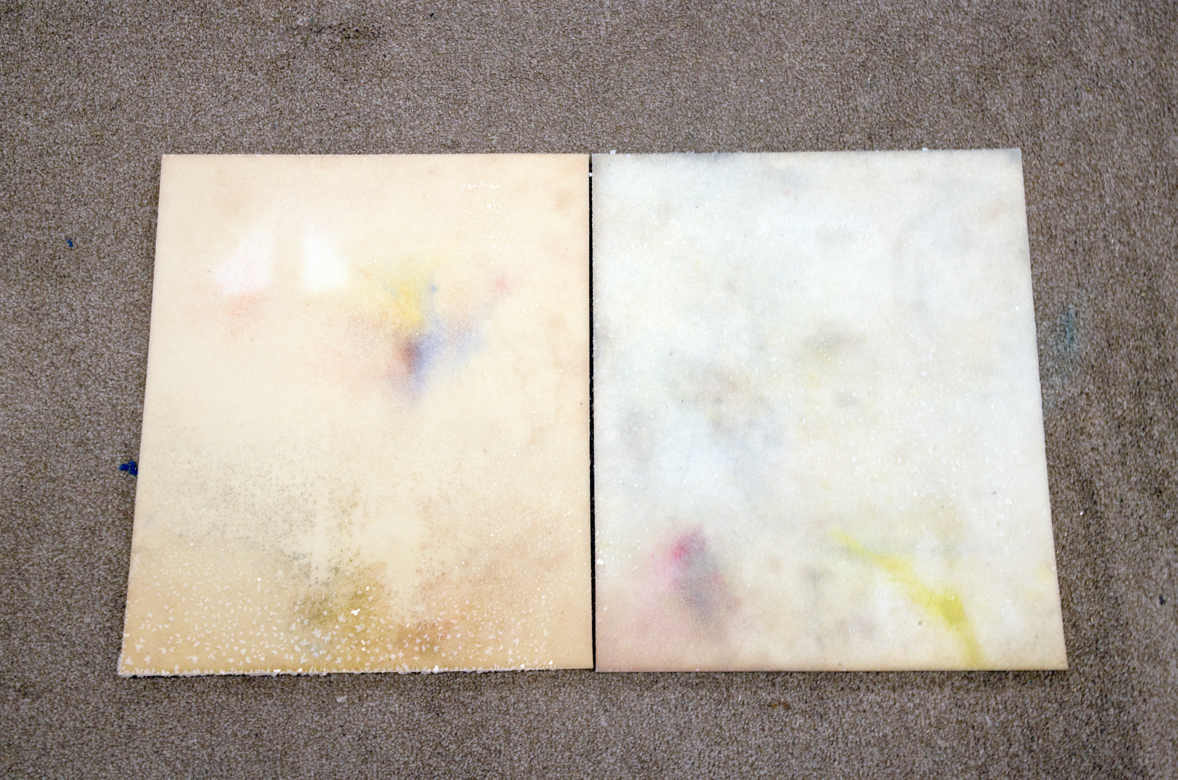 'Untitled' (2026) Foam, salt, water colour.