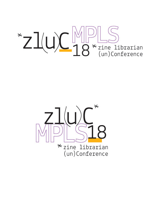 Identity for a roaming zine librarian un-conference to be hosted in Minneapolis