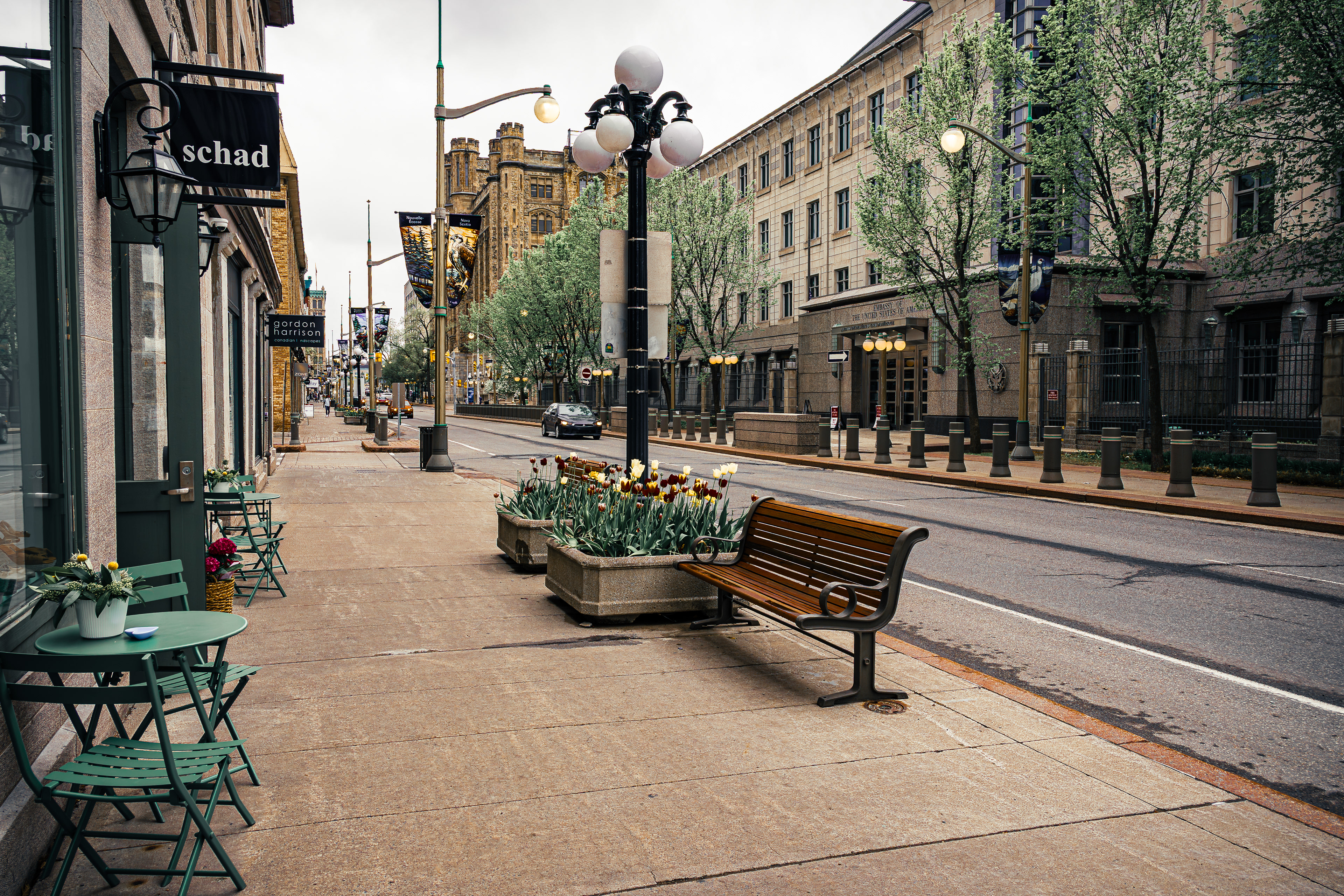 A quiet morning view down Sussex Drive in Ottawa