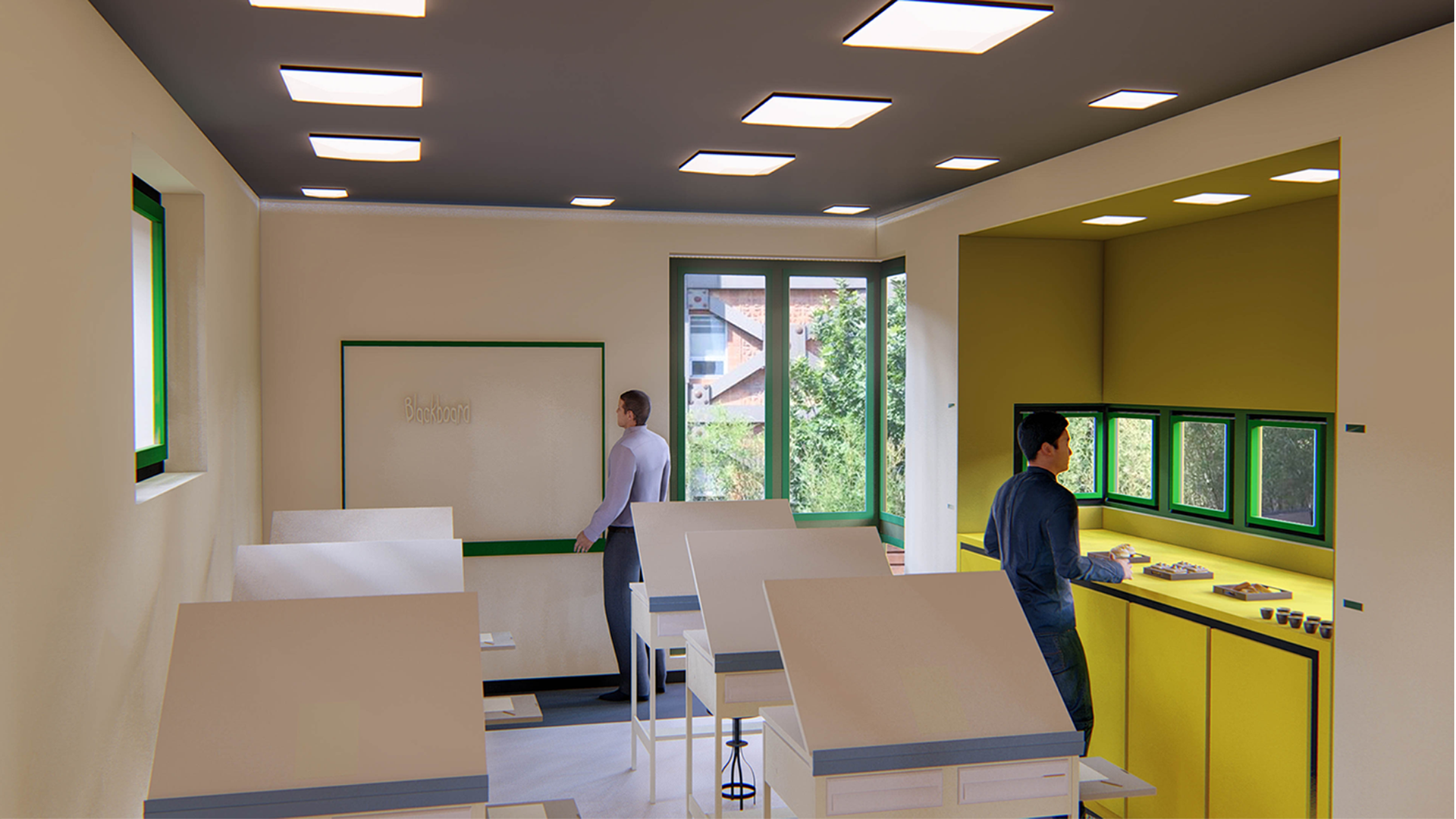 The space arrangement for different types of classes