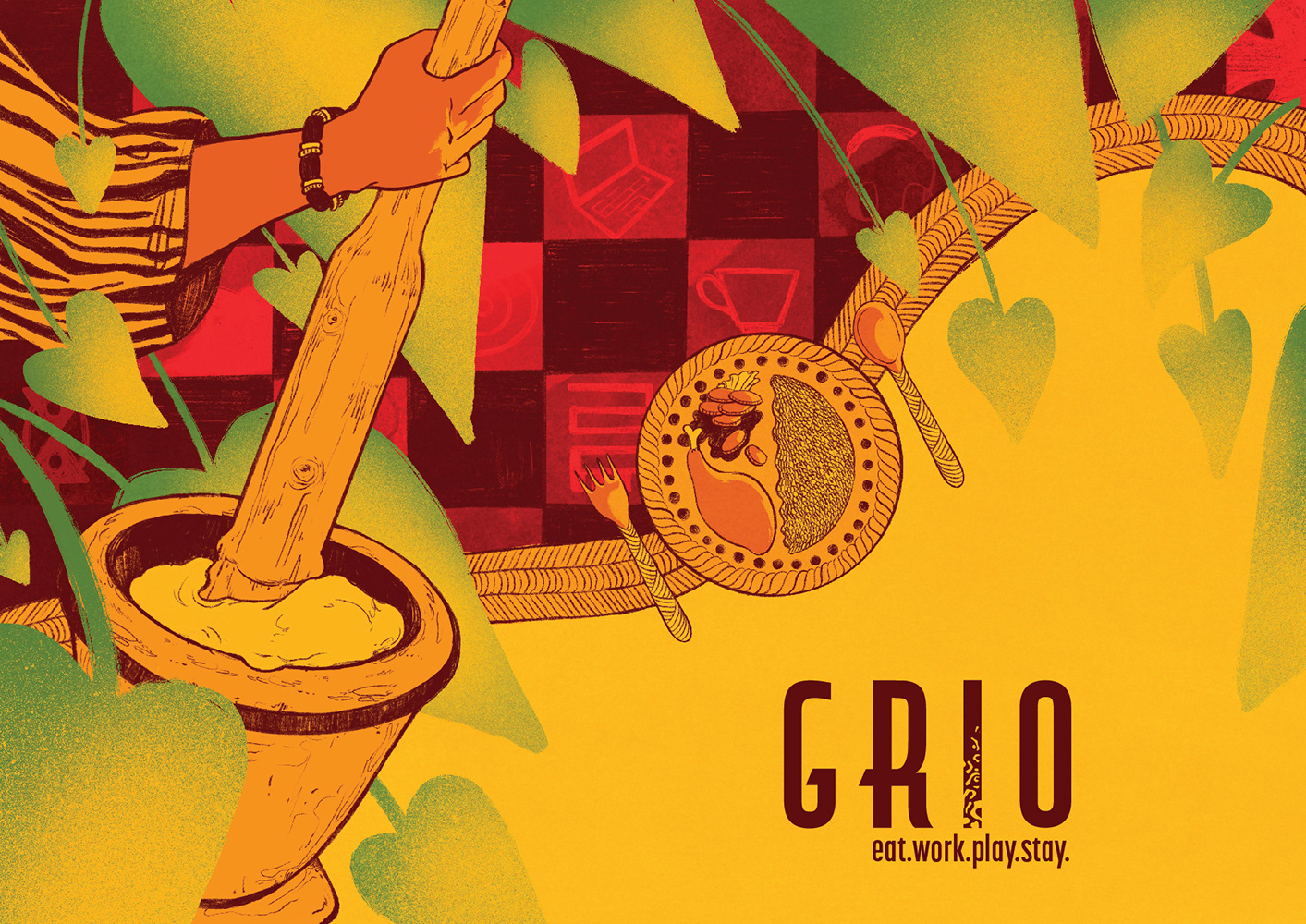 A3 menu cover design for Grio Restaurant, Vietnam