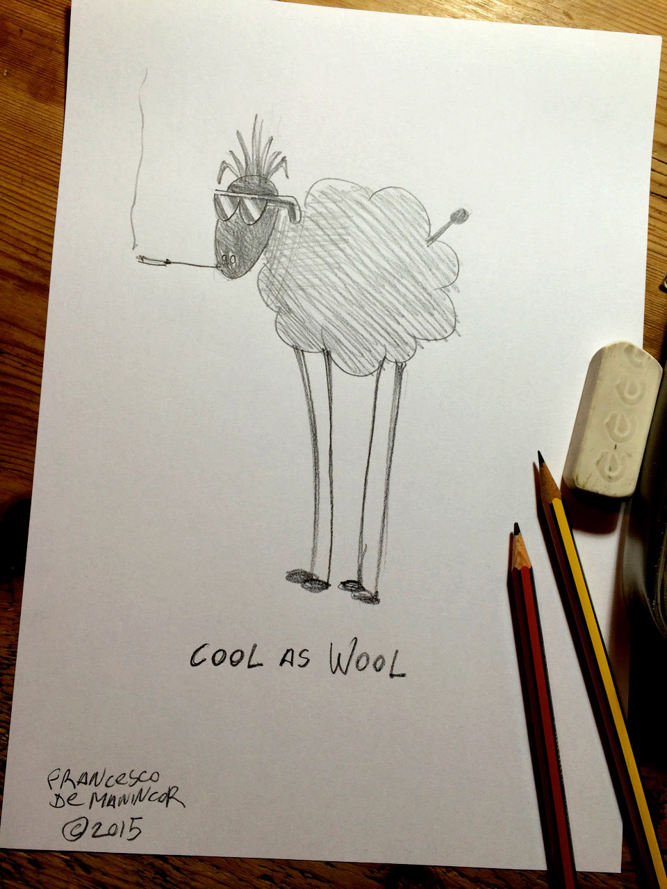 Cool As Wool drawing by Francesco de Manincor