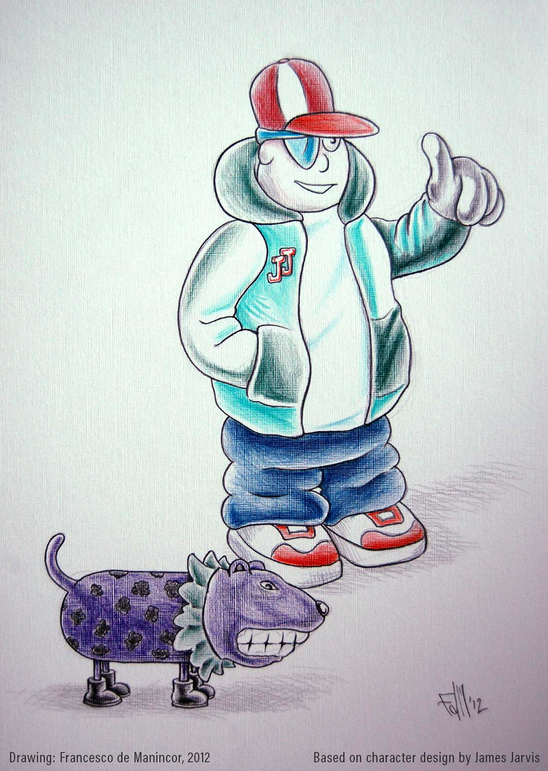 Drawing of two characters