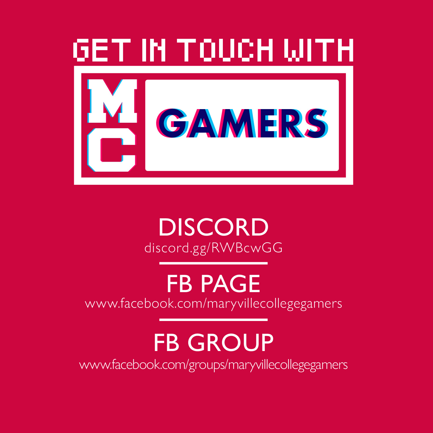 Poster for a college gaming group