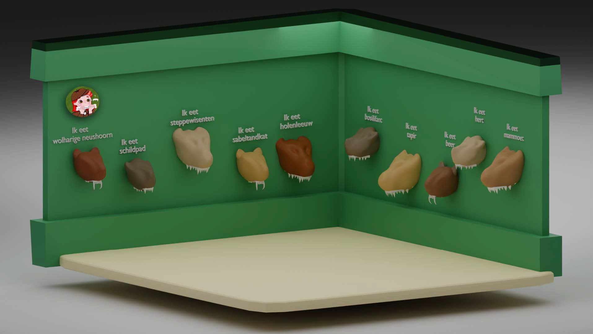 3D visualisatie dierkoppen