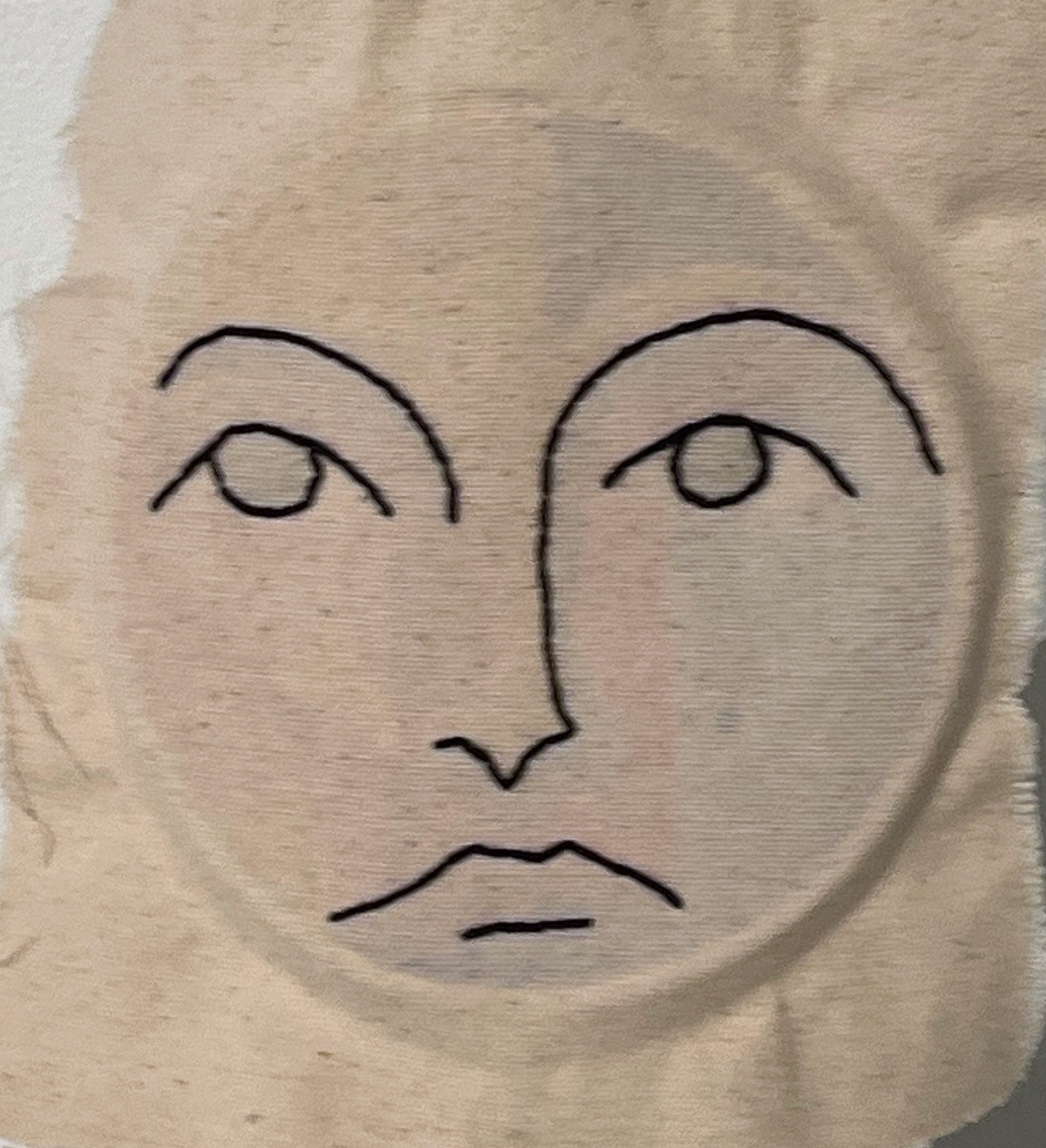 Face back (string, canvas, acrylic paint)