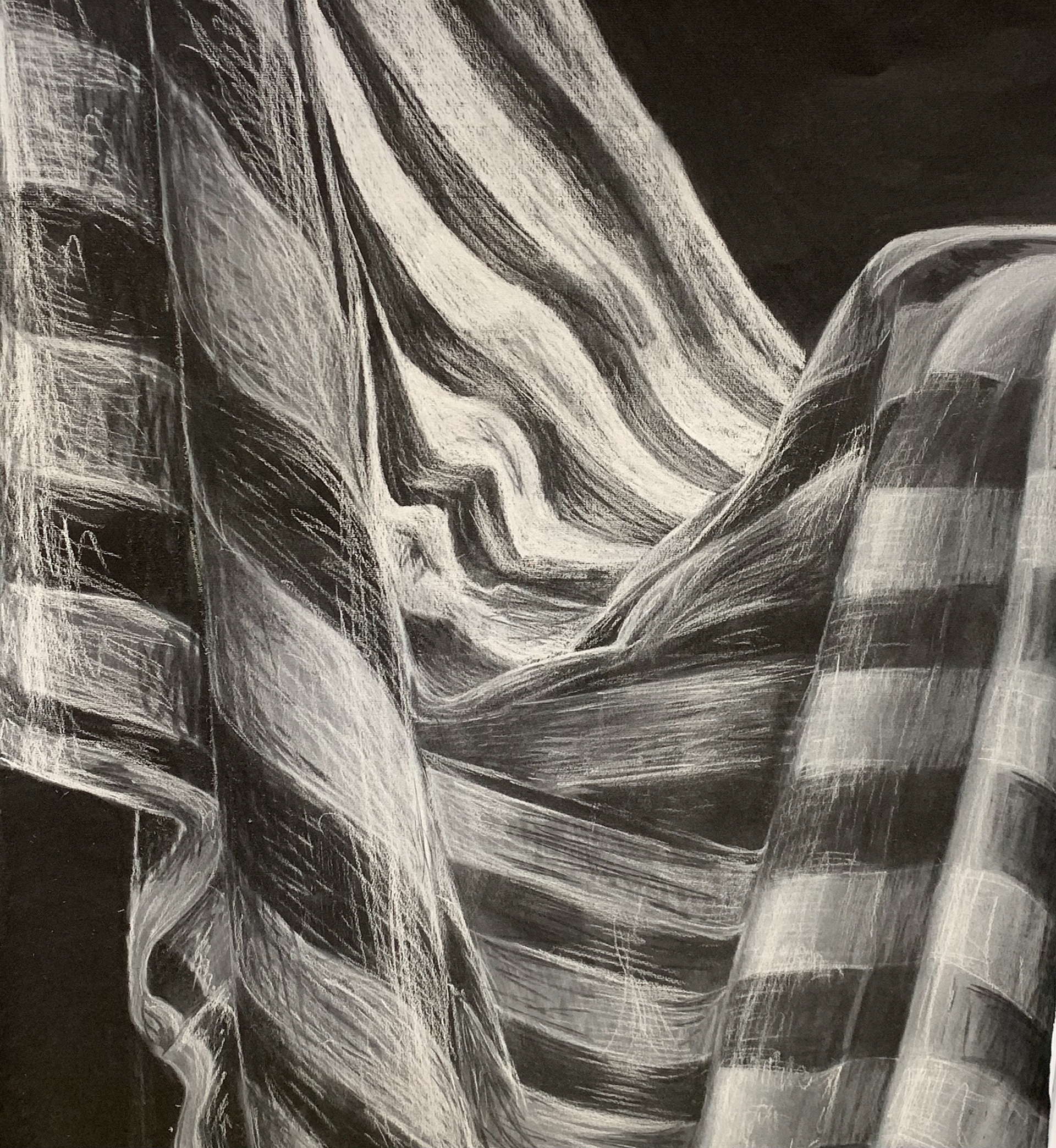 Fabric Gesture (white conte)