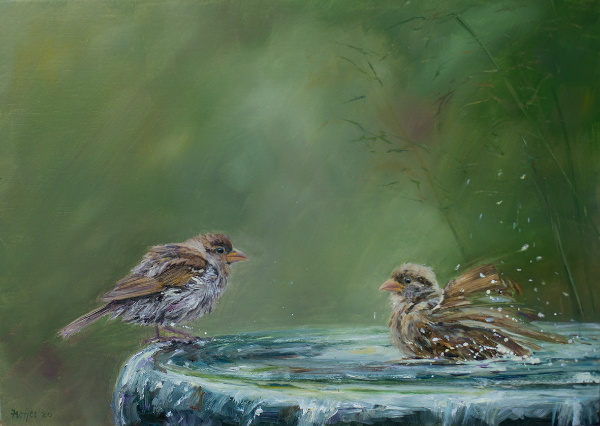 Sparrows (35x25 cm)