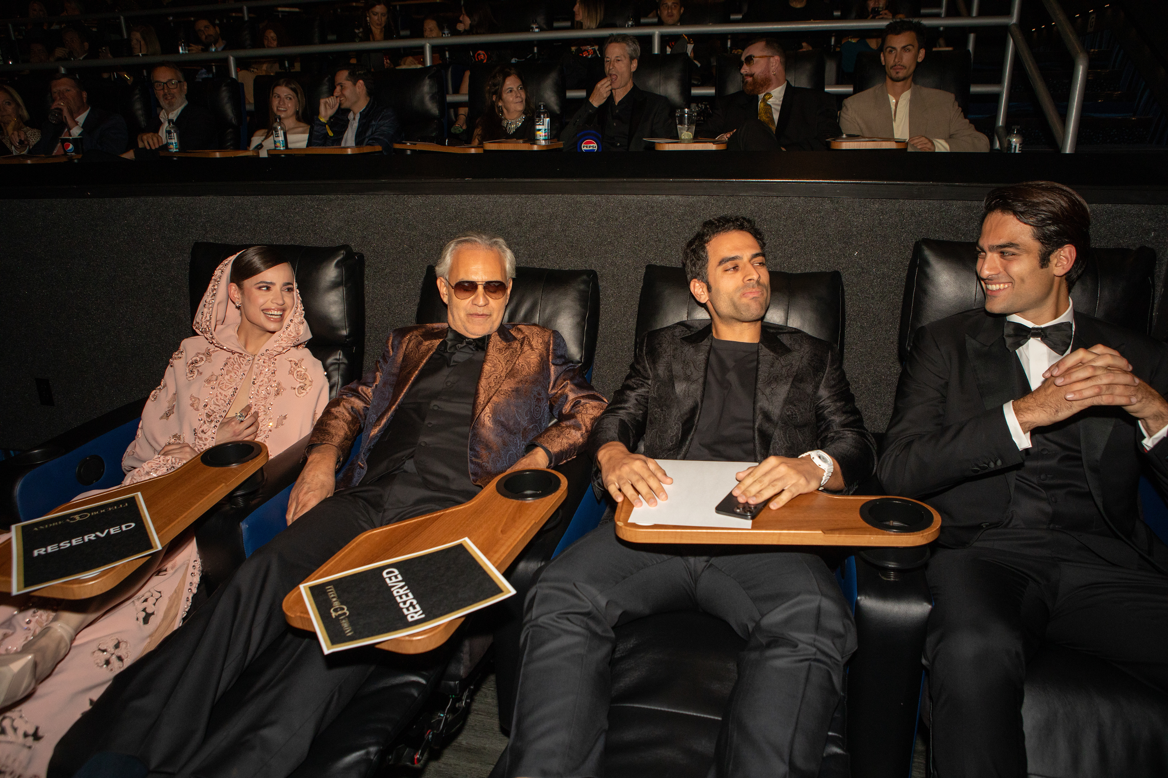 Sofia Carson, Andrea, Amos and Matteo Bocelli