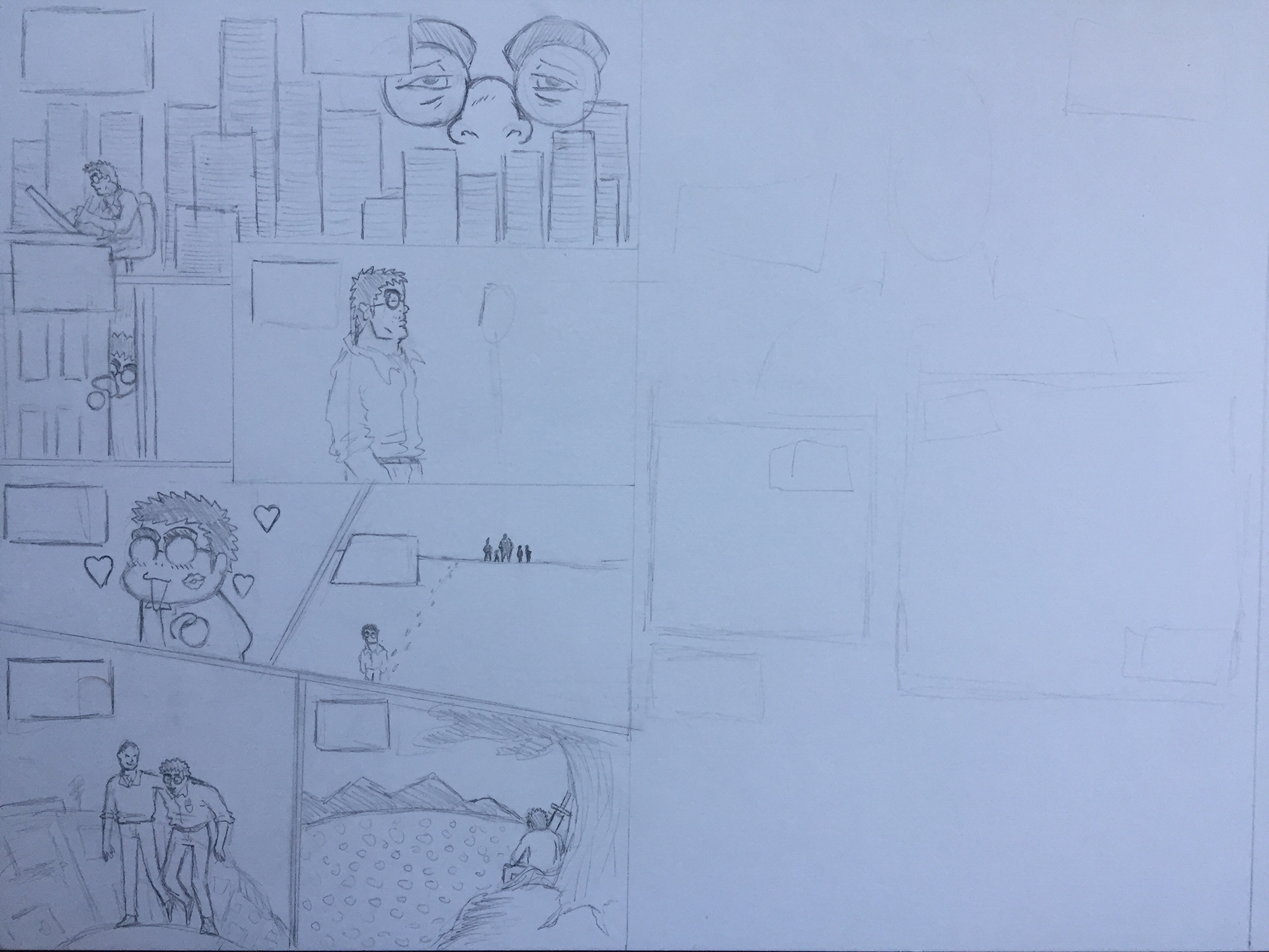 unfinished Spread 3 pencils