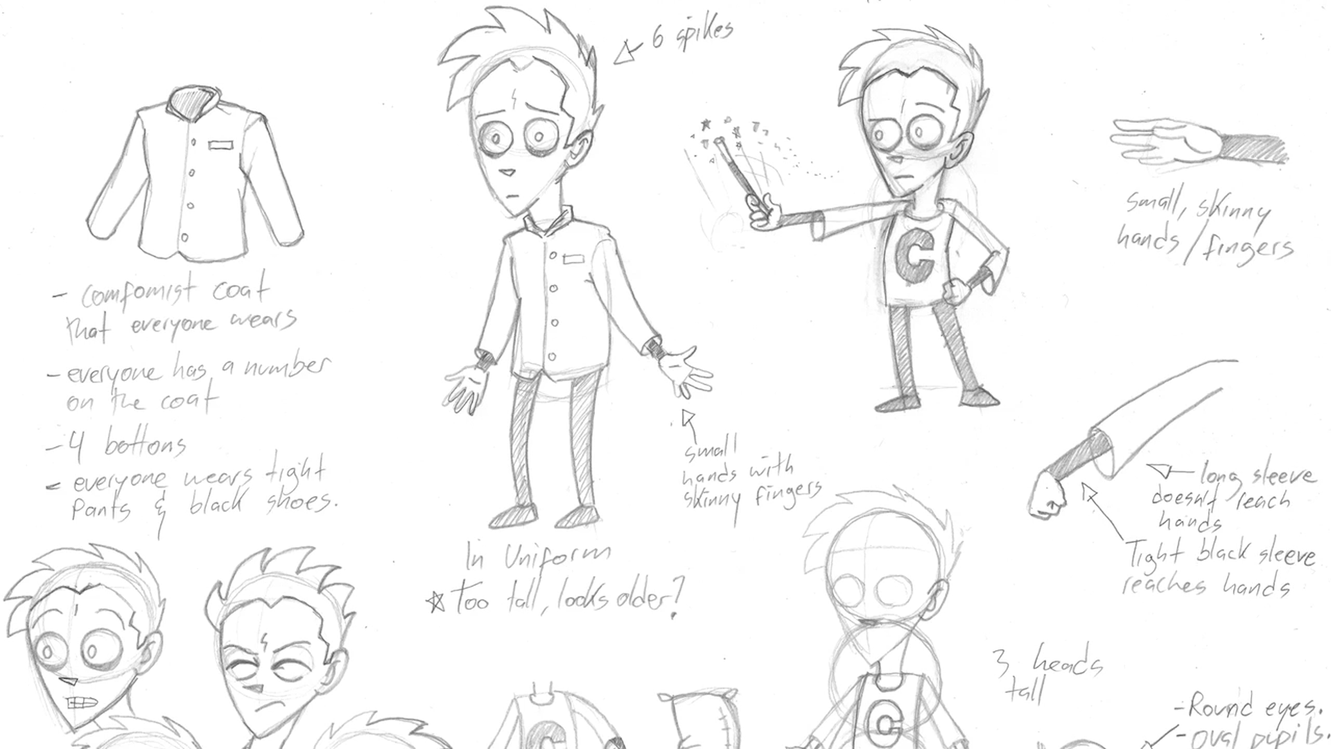Character design (used for my reference - not my sketches)