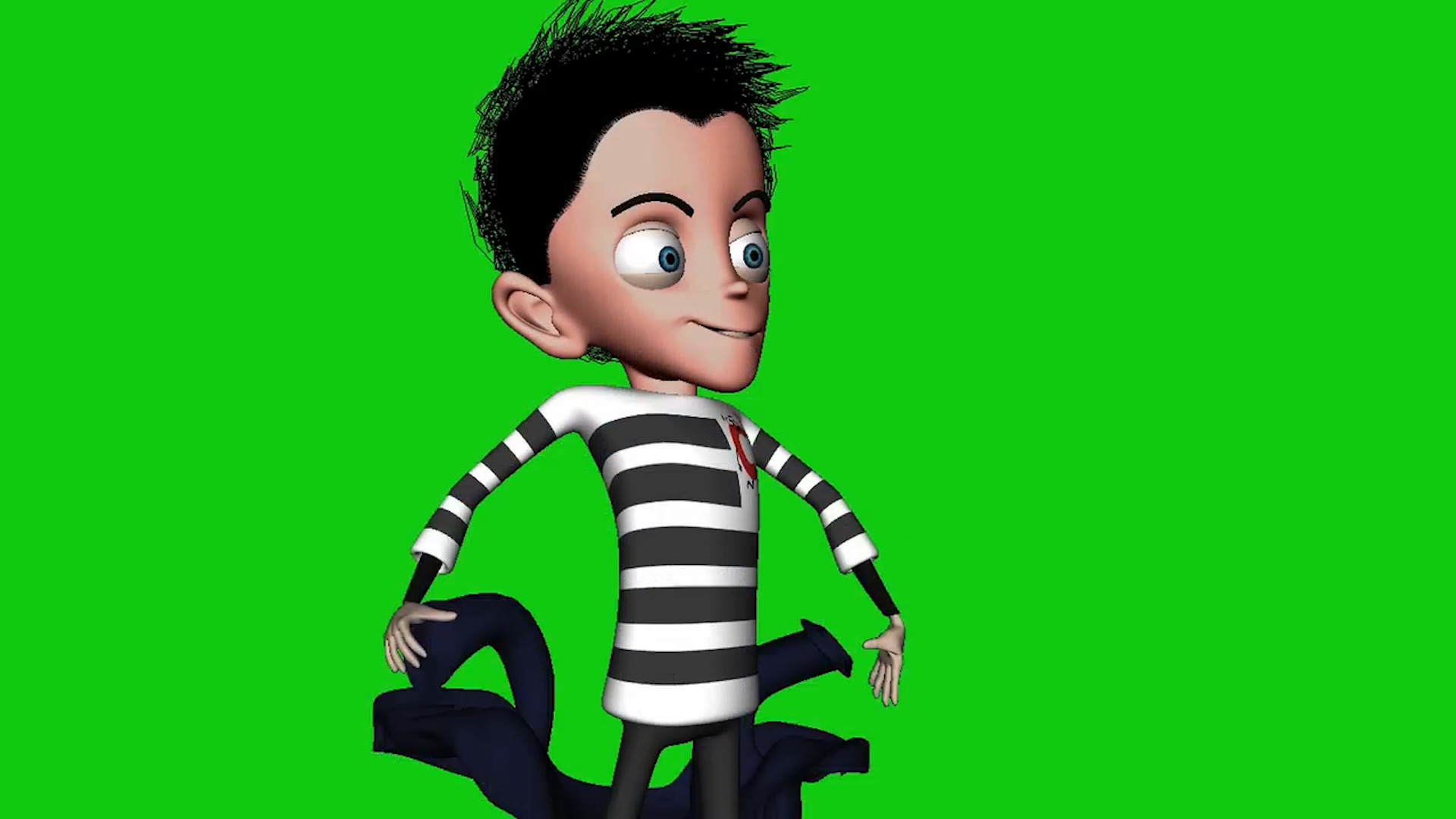 Since this was being comped into 2D with simulated hair, green screen ended up as the correct solution.
