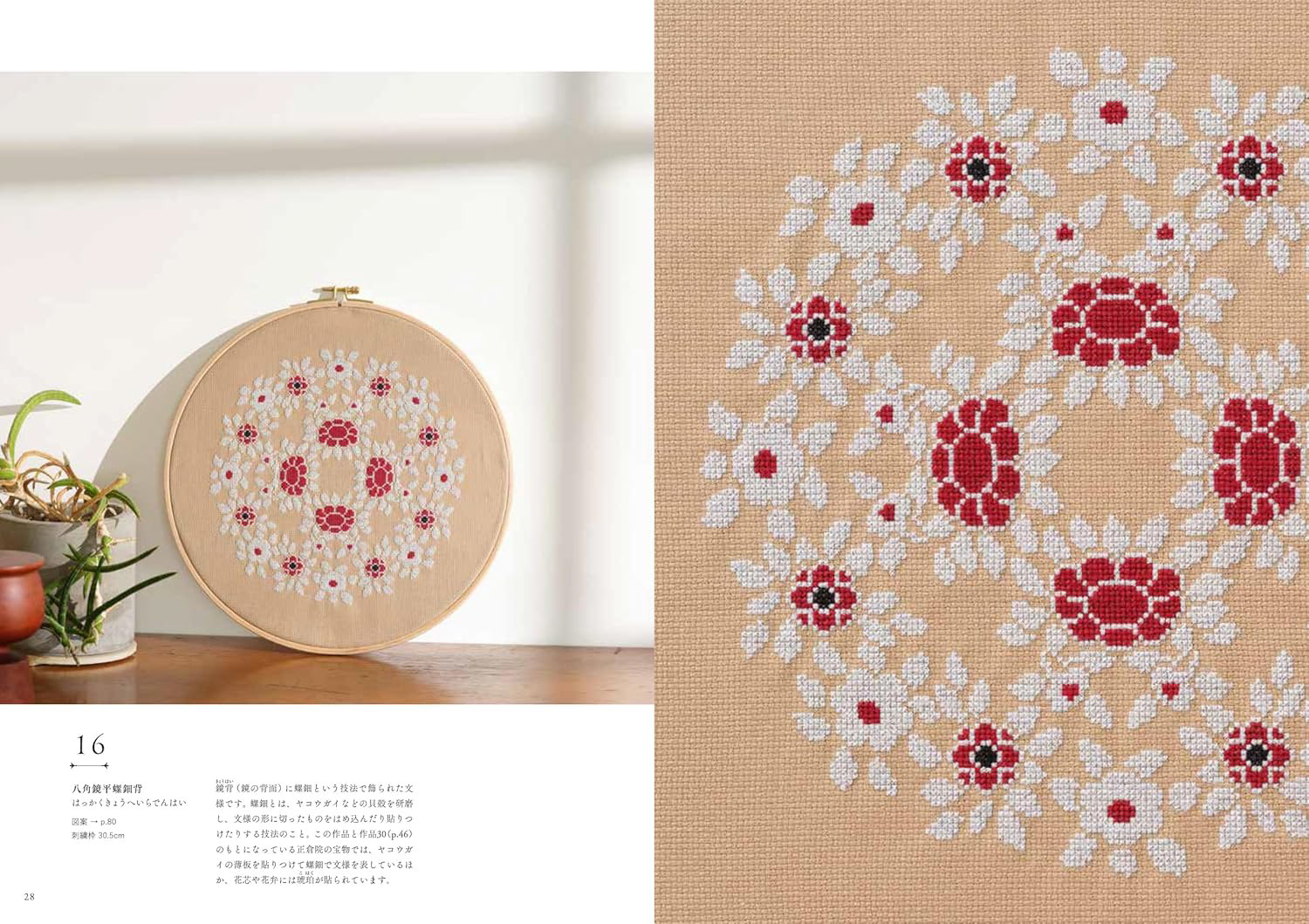 クロスステッチで楽しむ正倉院文様|遠藤佐絵子 Photo : Rika Wada