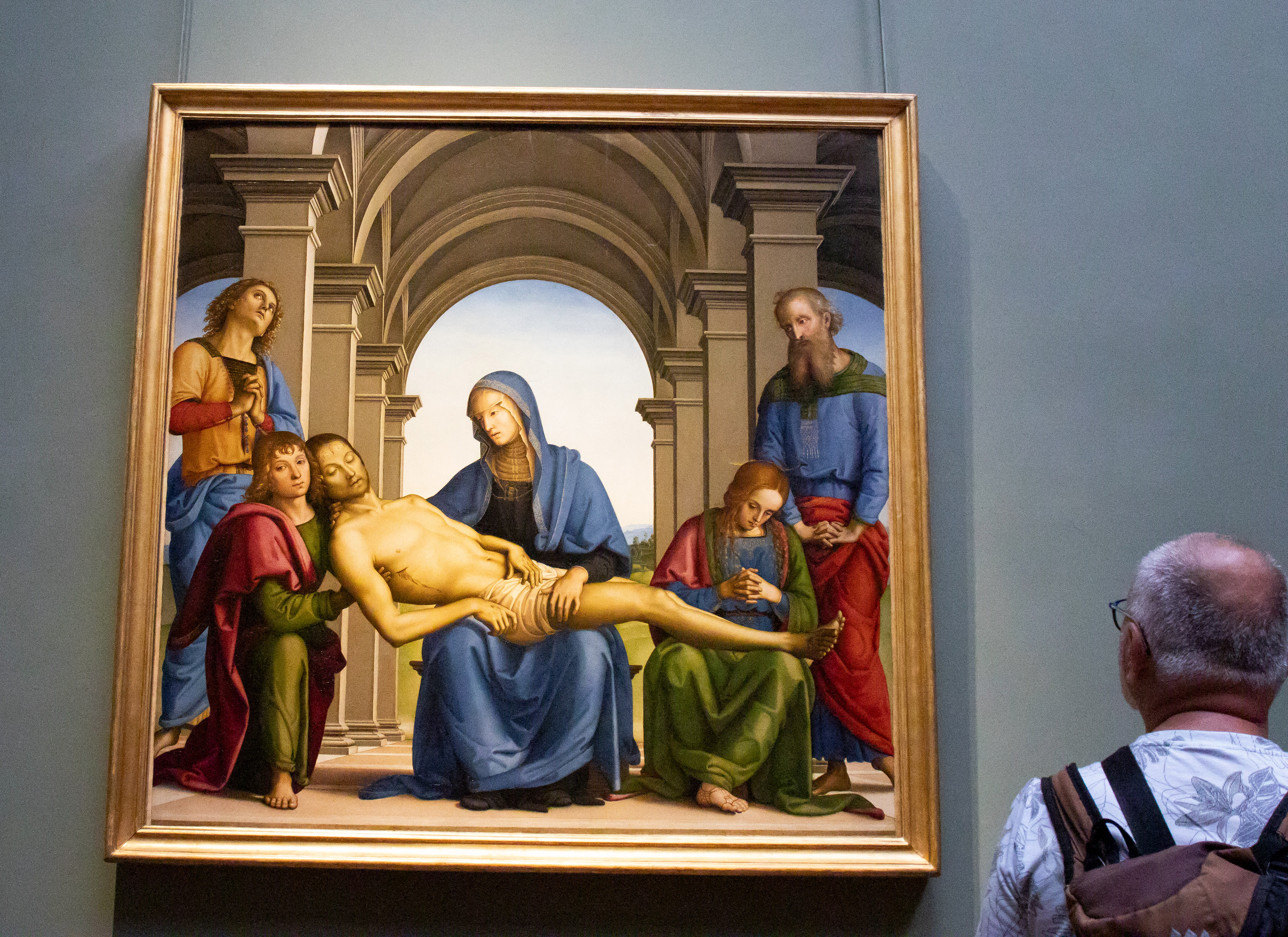 “Pieta” by Pietro Perugino from the Uffizzi Gallery in Florence, Italy on Tuesday, May 27, 2025. 