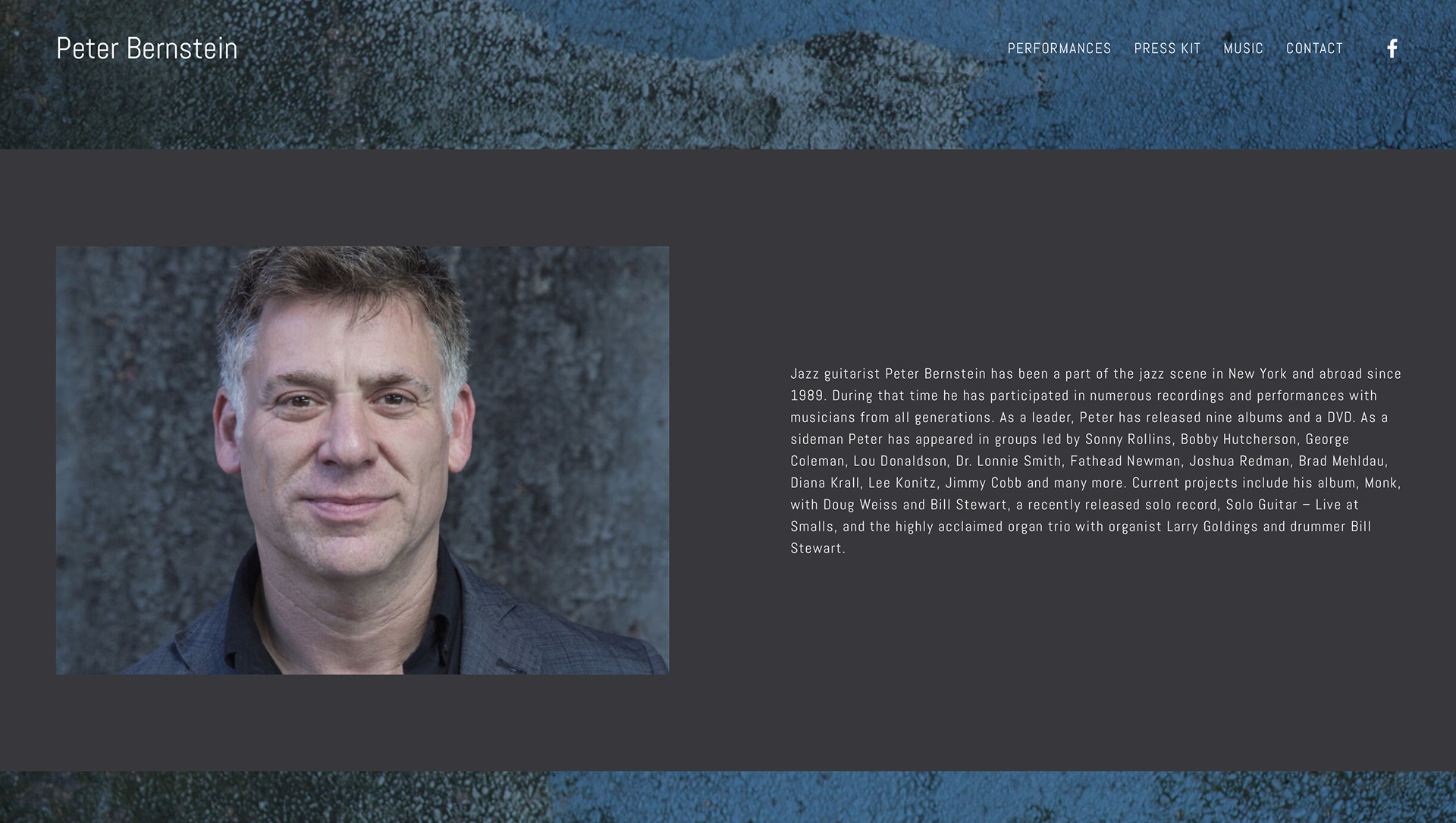Peter Bernstein site design by Zoe Matthiessen