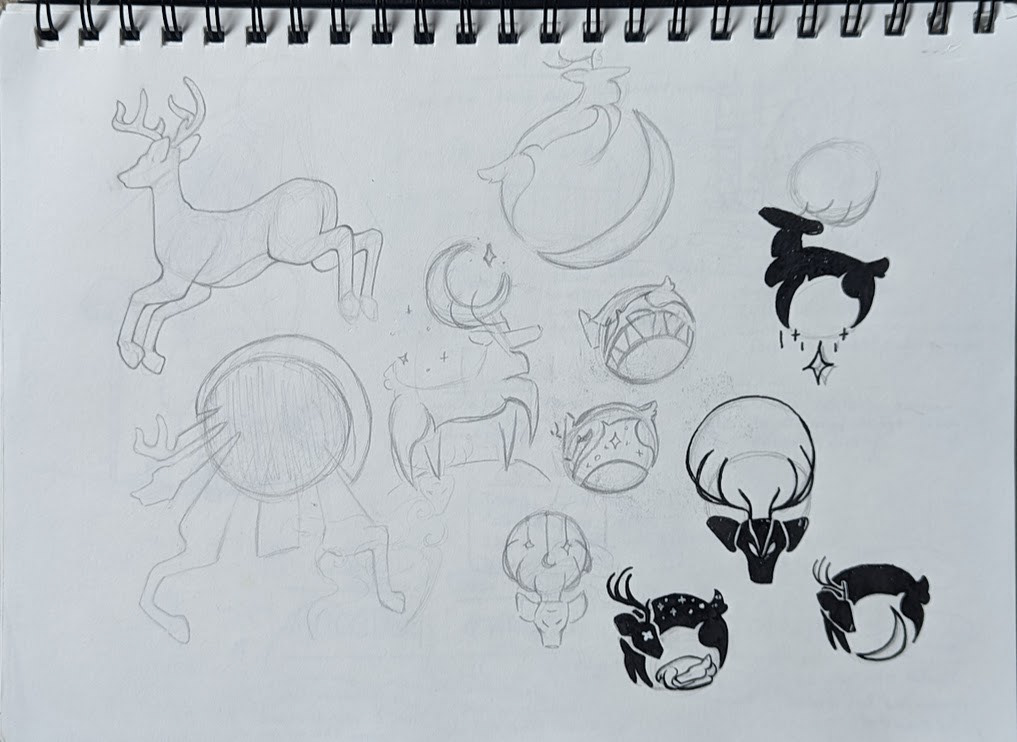 Deer design sketches