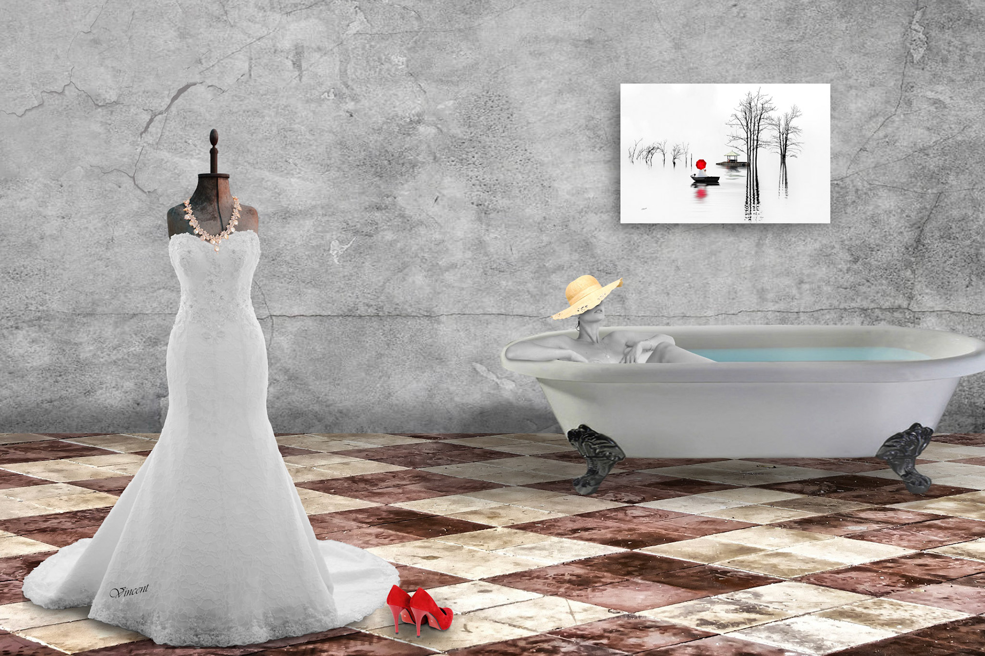 © 318 Le lendemain.............La jeune mariée savoure l’instant présent. 