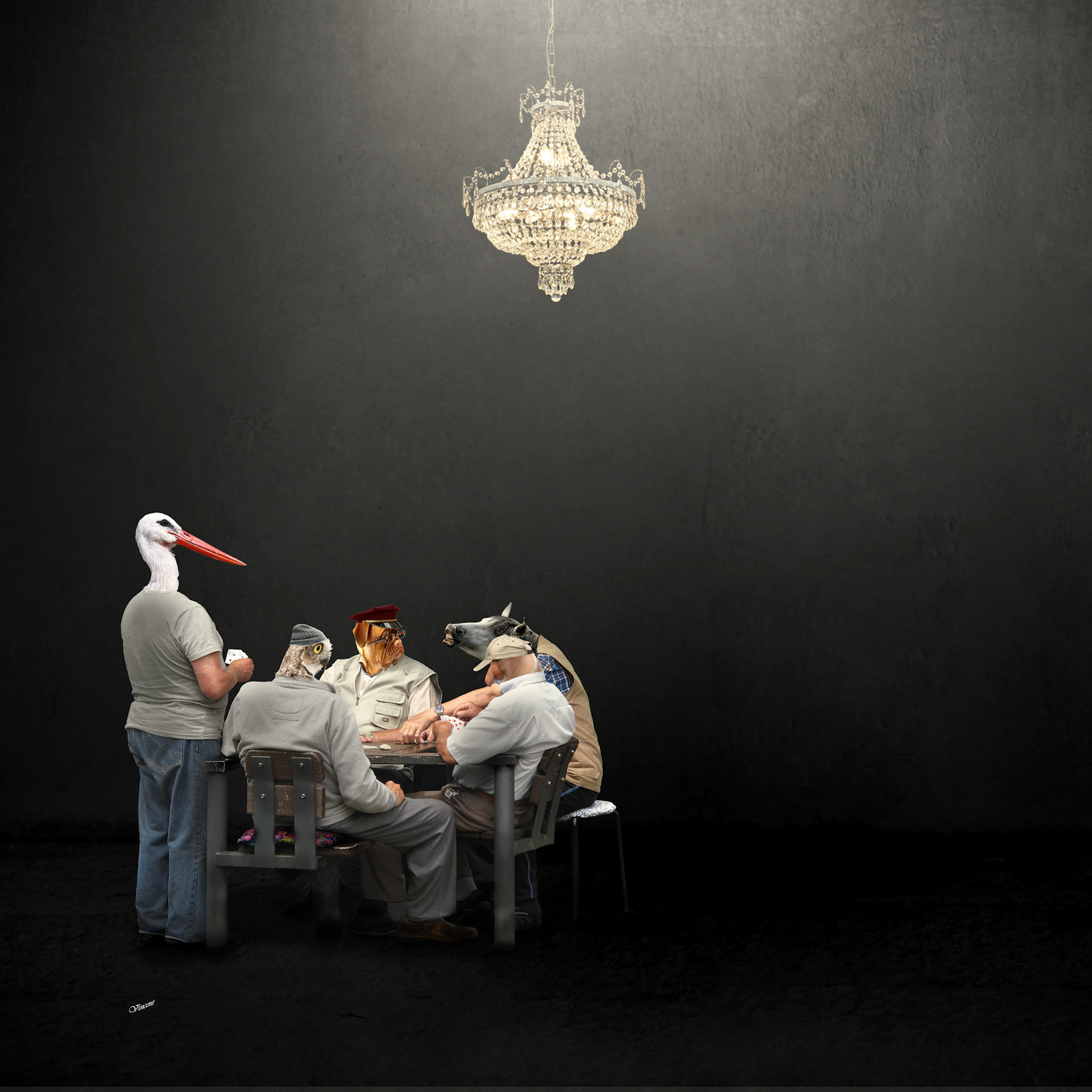 © 199 La partie de carte black