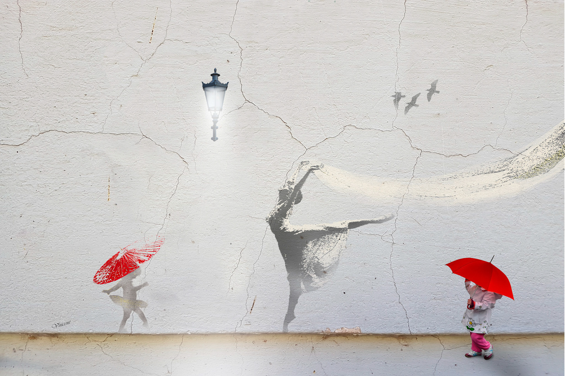 © 329 L'émerveillement....>..Le premier contact de la petite fille avec le Street Art.