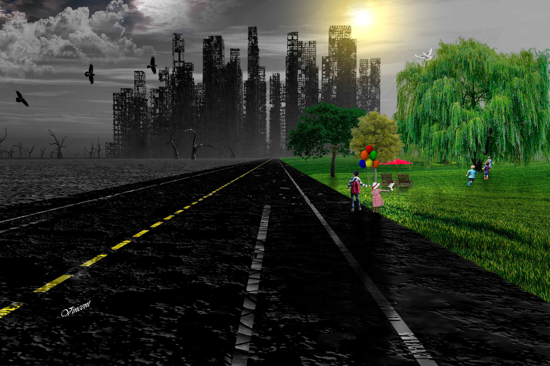 © 334 Quel avenir pour nos enfants ? ----> Se tenir entre l’espoir et le désespoir, c’est une frontière à franchir ou non, même si l’on est né du bon côté.