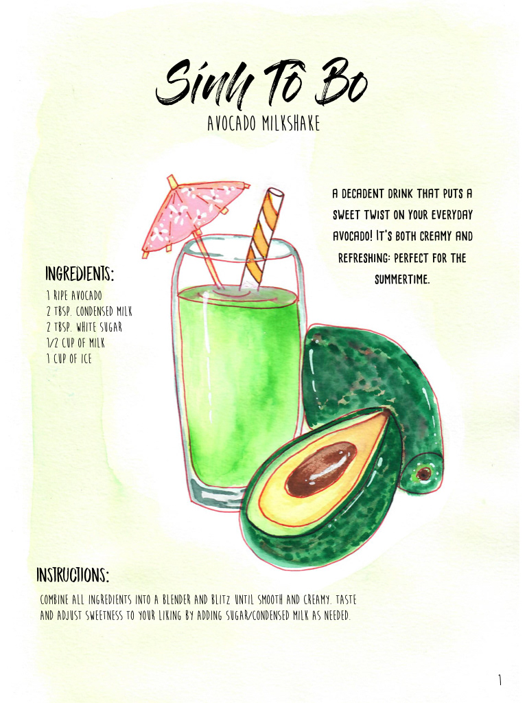 Avocado Milkshake (single-page format), Summer 2020.