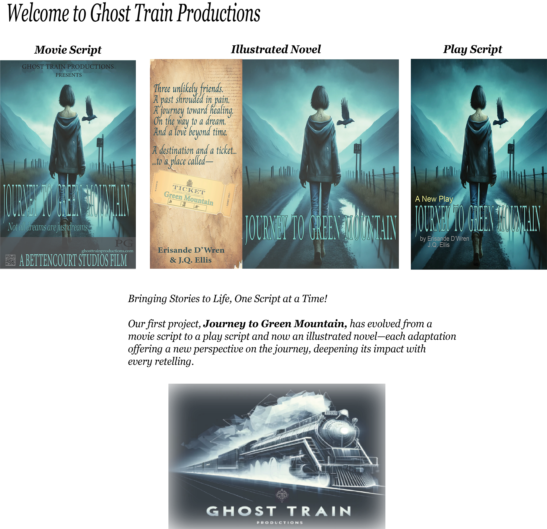 Journey To Green Mountain, Movie Script, Illustrated Novel, Play Script