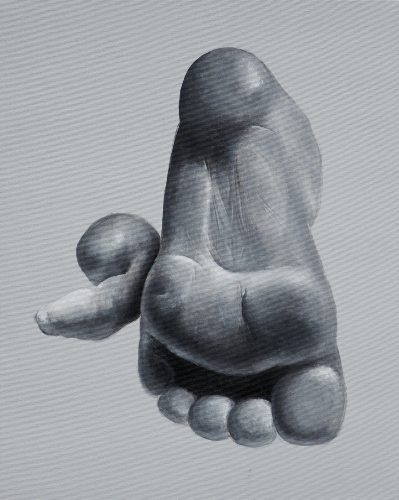 Stopa, penis, 2019-2020, akryl na płótnie, 40x50 cm