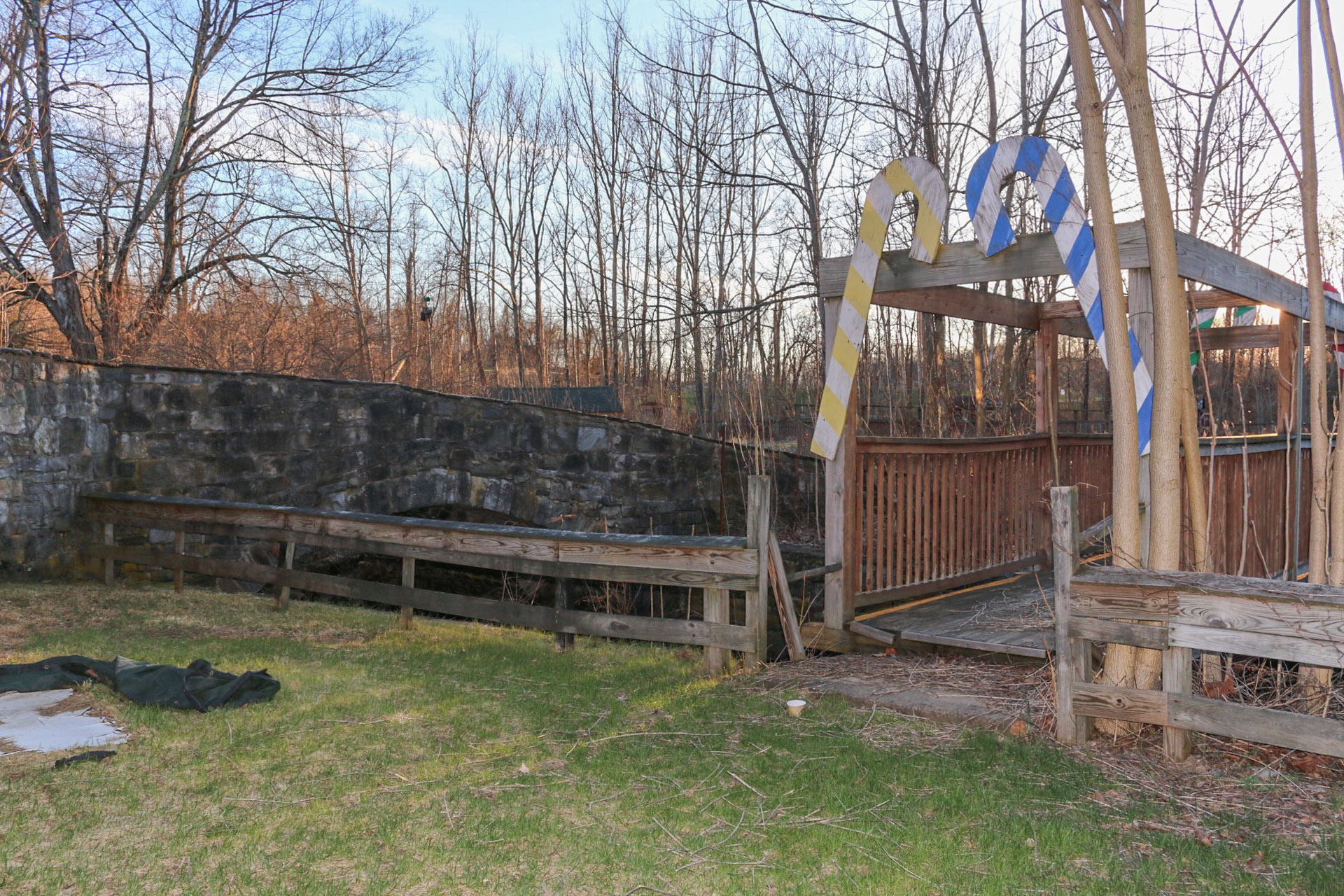 Backyard Bridge Behind Reception Hallg, 2017