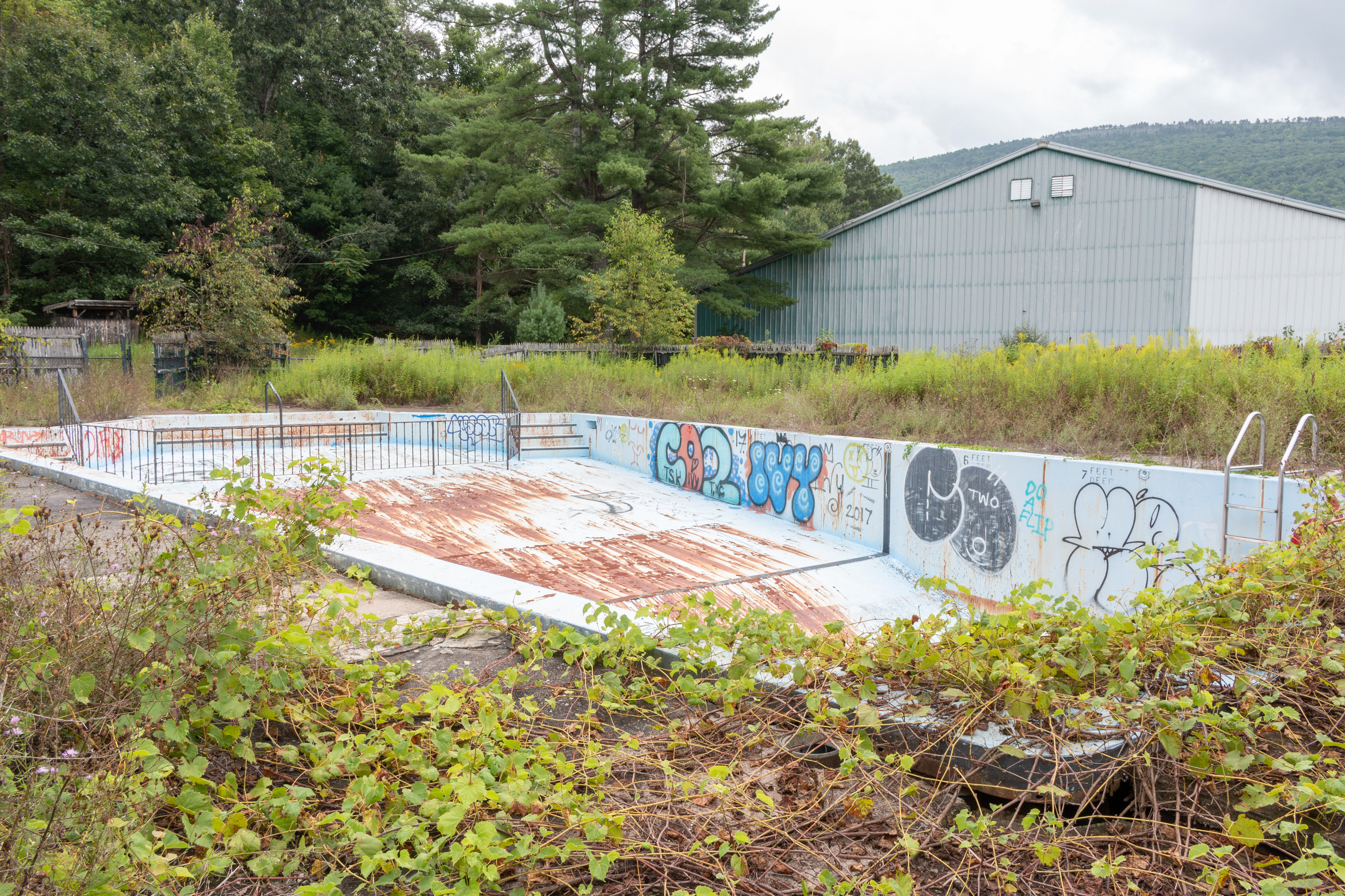 Children's Pool with Indoor Tennis Court Building in back, 2021