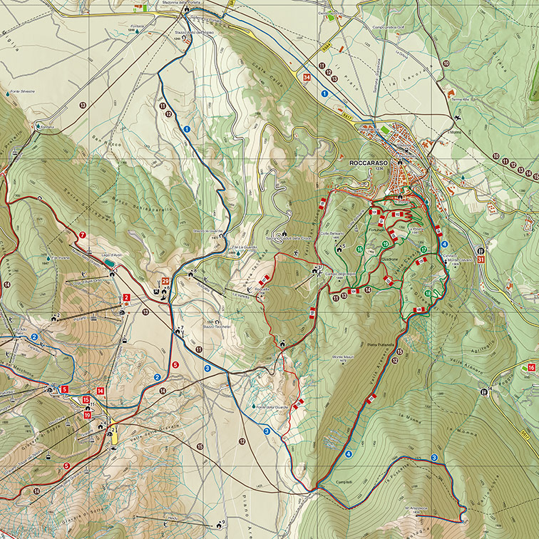 Roccaraso carta tecnica escursionistica (AQ) Italy