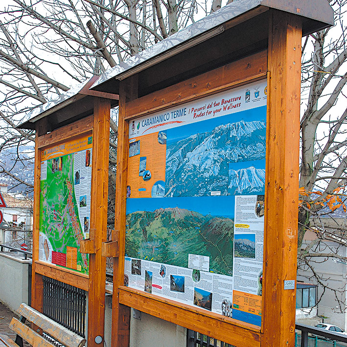 Tabelloni turistici in legno lamellare e rame - Caramanico terme (PE)