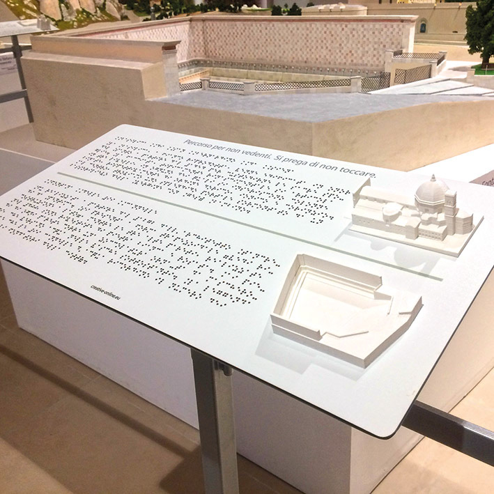 Tabella per ipovedenti in alluminio e Pla - L'Aquilandia Stiffe (AQ)