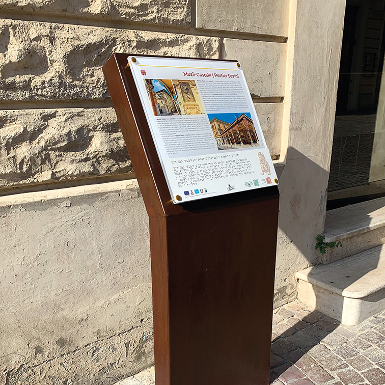 Tabella storiografica in Acciaio Corten, Plexiglas e Braille - Teramo
