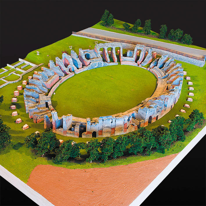 Anfiteatro romano di Amiternum l'Aquila - Scala 1:100 - L'Aqulandia Abruzzo Aquilano in Miniatura