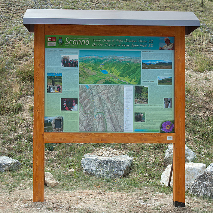 Tabelloni turistici in legno lamellare e rame - Scanno (AQ)