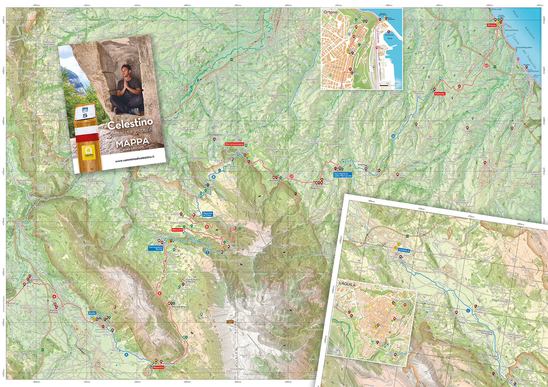 Carta del Cammino Grande di Celestino - Parco Nazionale della Maiella