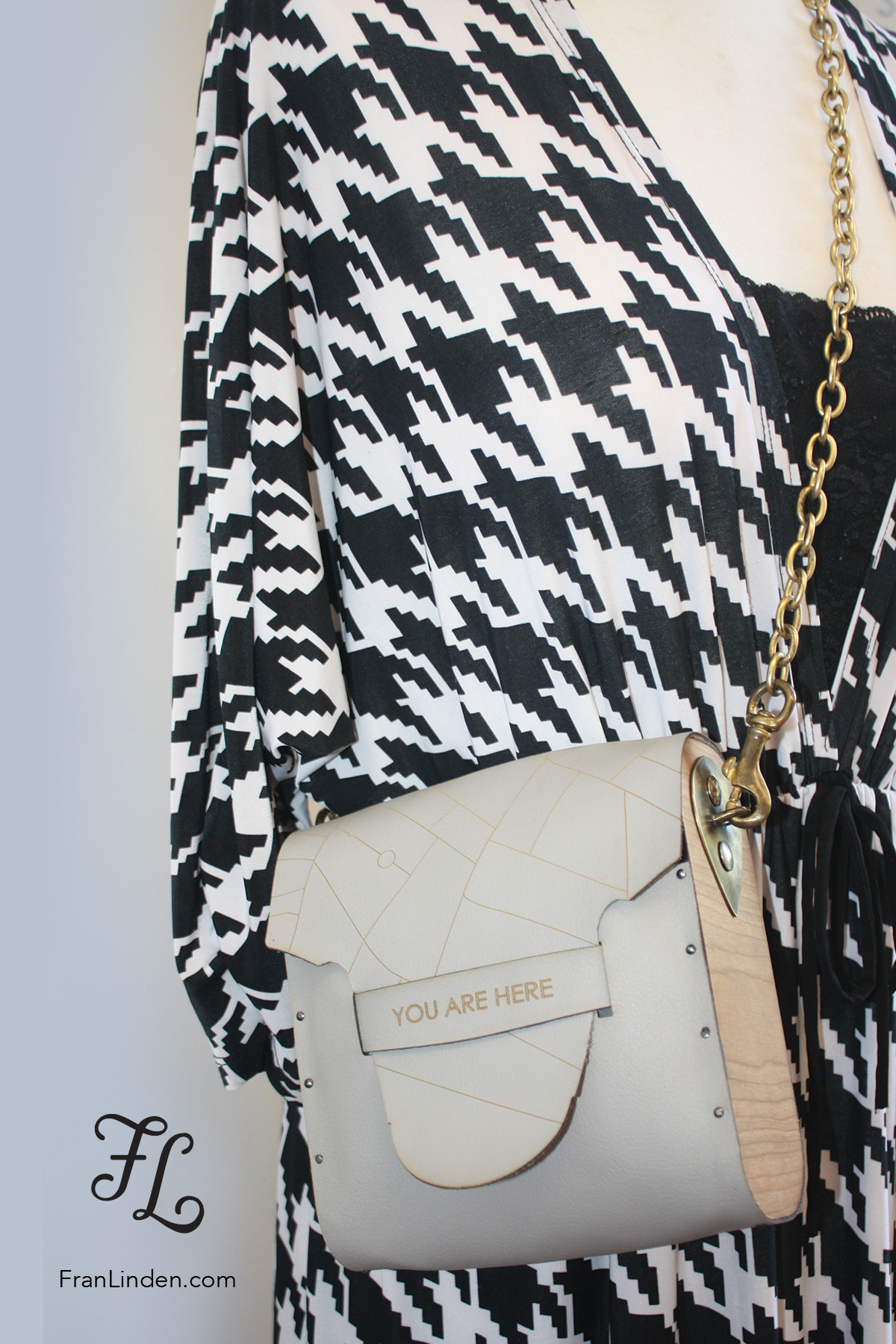 Purse: Brass, Leather, Wood