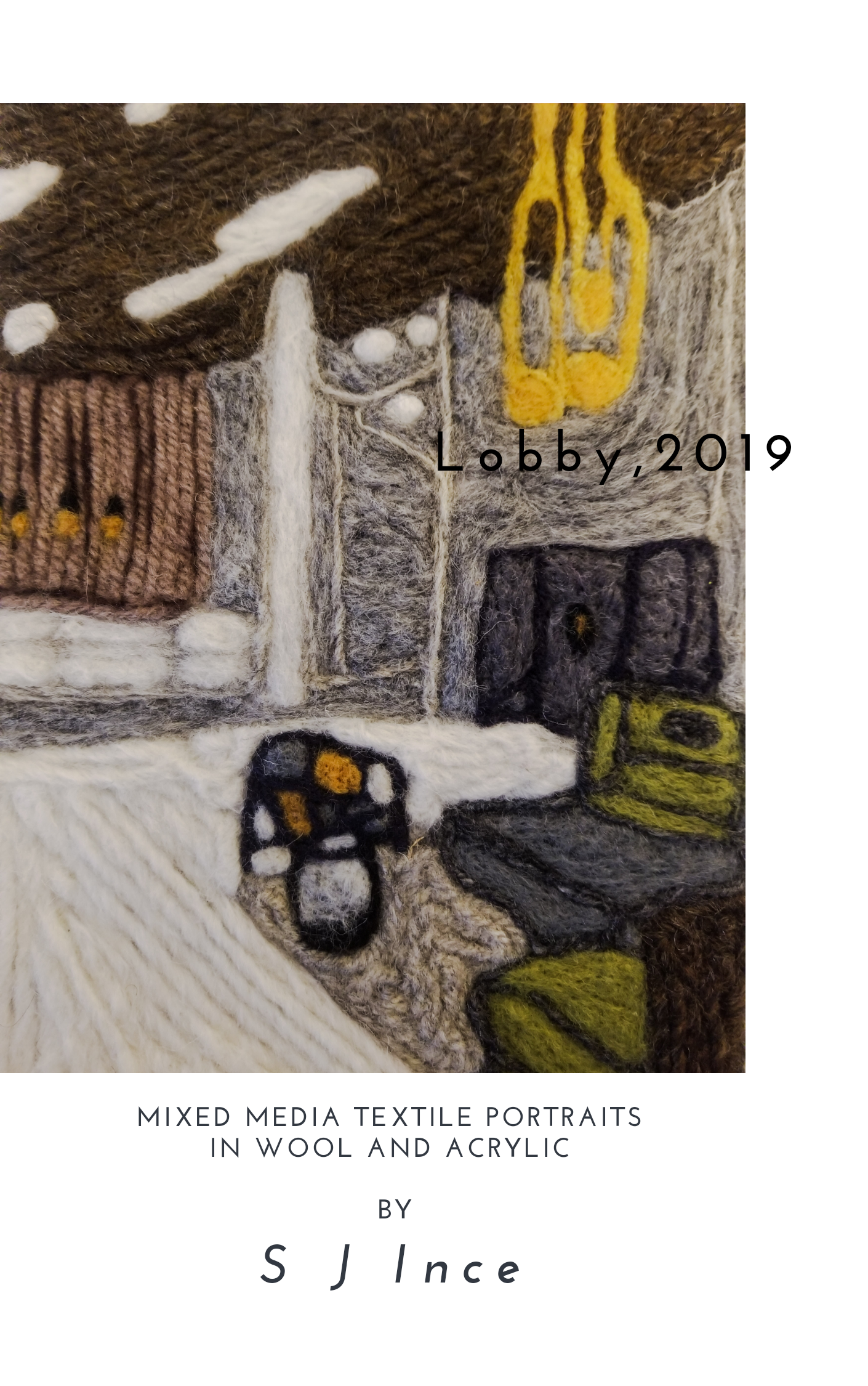 Lobby, 2019. Explores the future of work and new ways of working. Usuallly teaming with people balancing laptops and coffees. The scene captures the lobby of my co-working space at a quiet moment.
