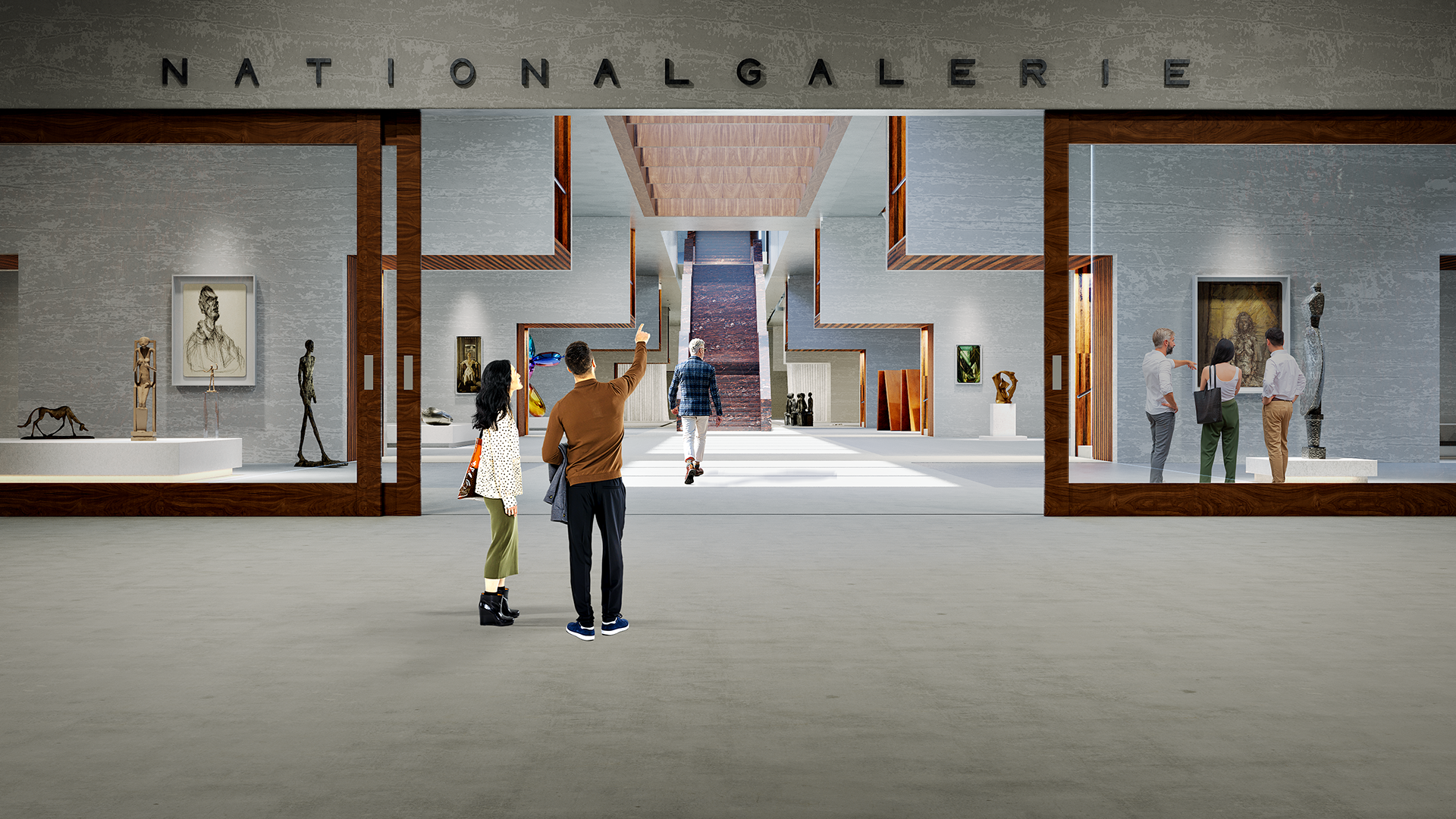 Arrival gallery coming from the N.N.G.