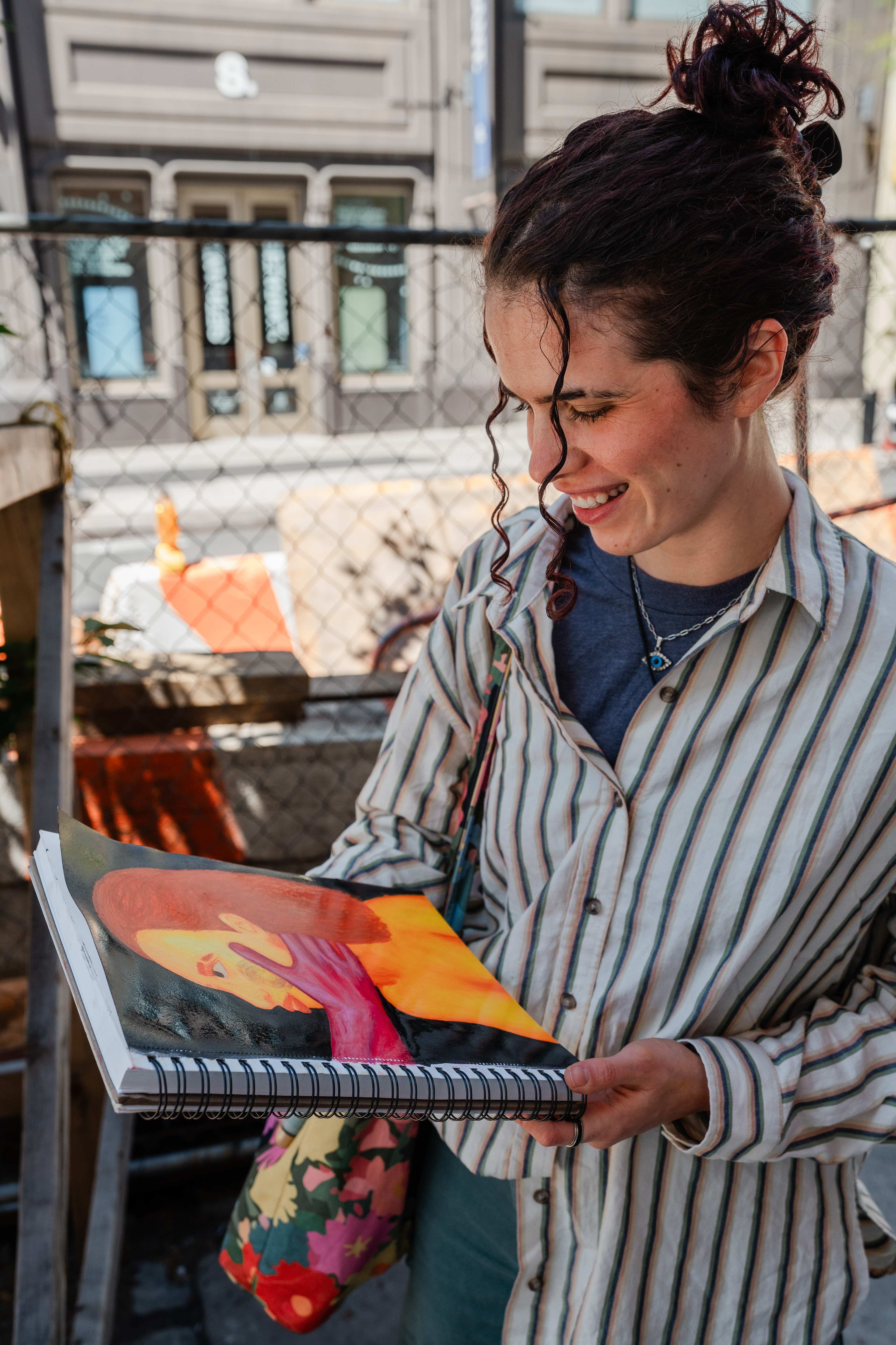 A painter I met on the streets of SOHO as she was doing final strokes on her painting