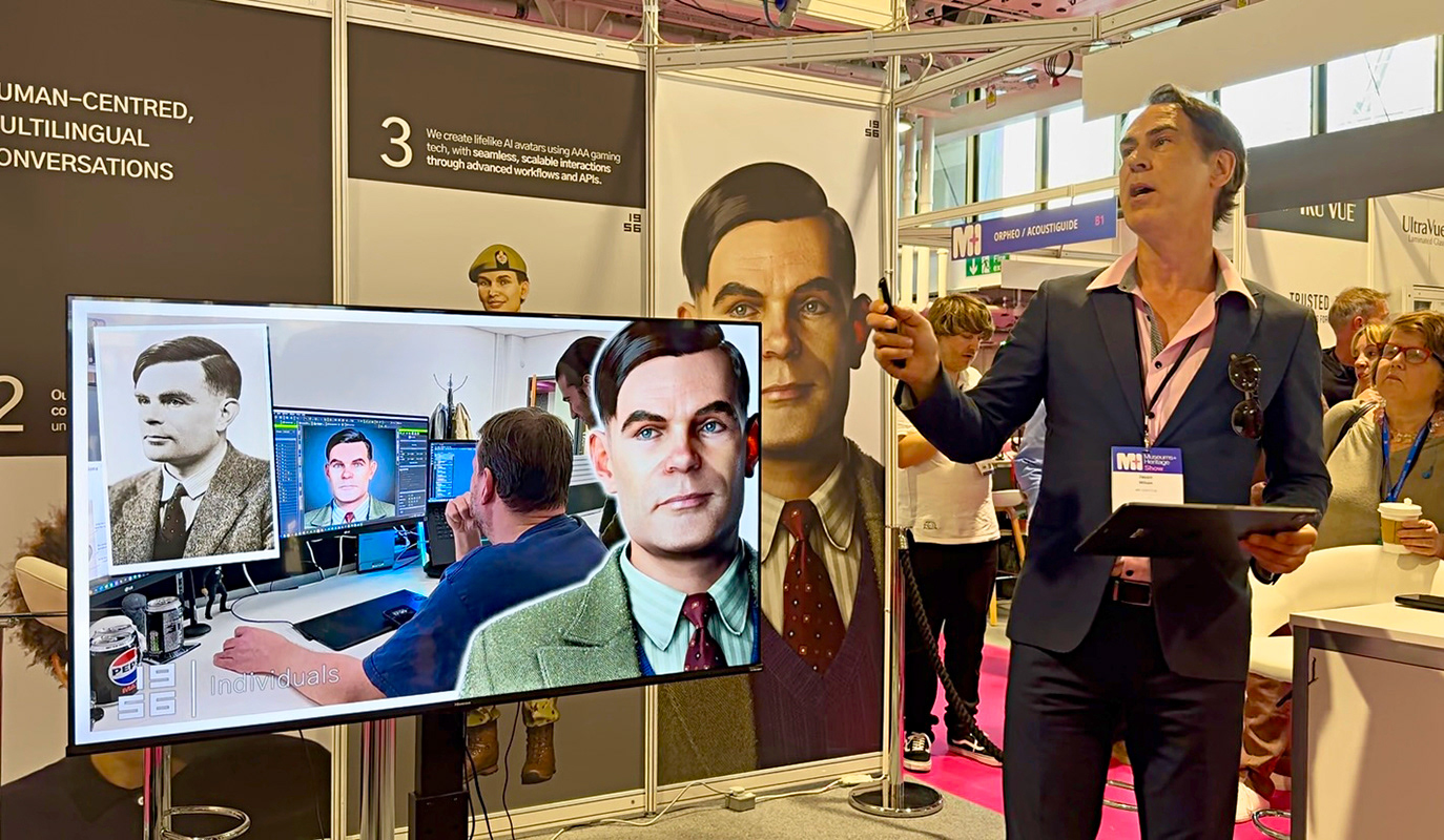 Here I am giving a presentation at the MH Show about the work and research that we put into our Alan Turing.