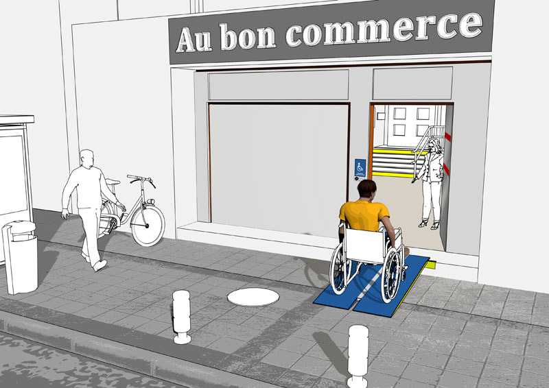 Exemple de scénographie en 3D avec rendu stylisé