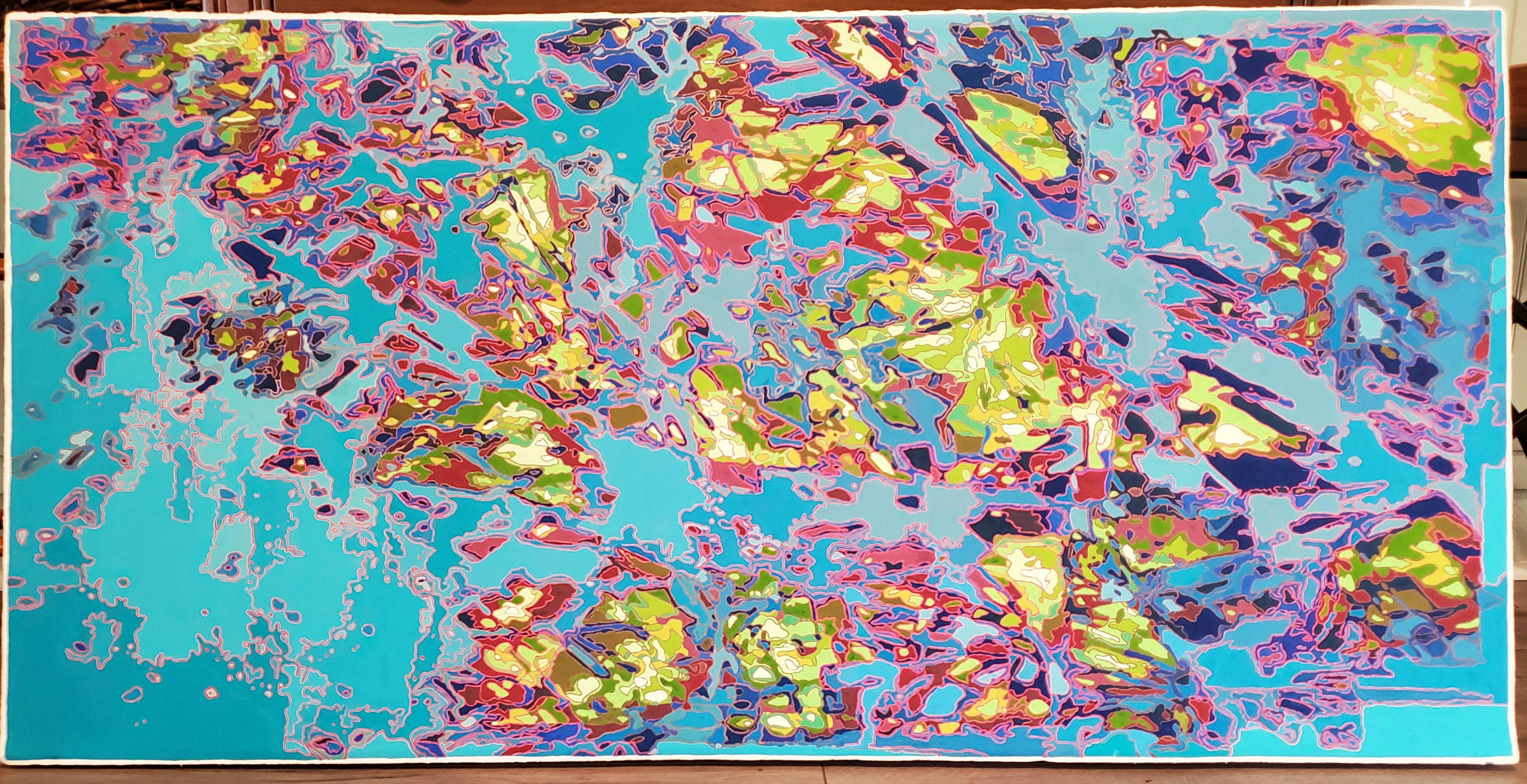 The Earth Shattered But Did Not Break, 48in x 24in, Gouache and acrylic on watercolor paper, 2020, $1250
